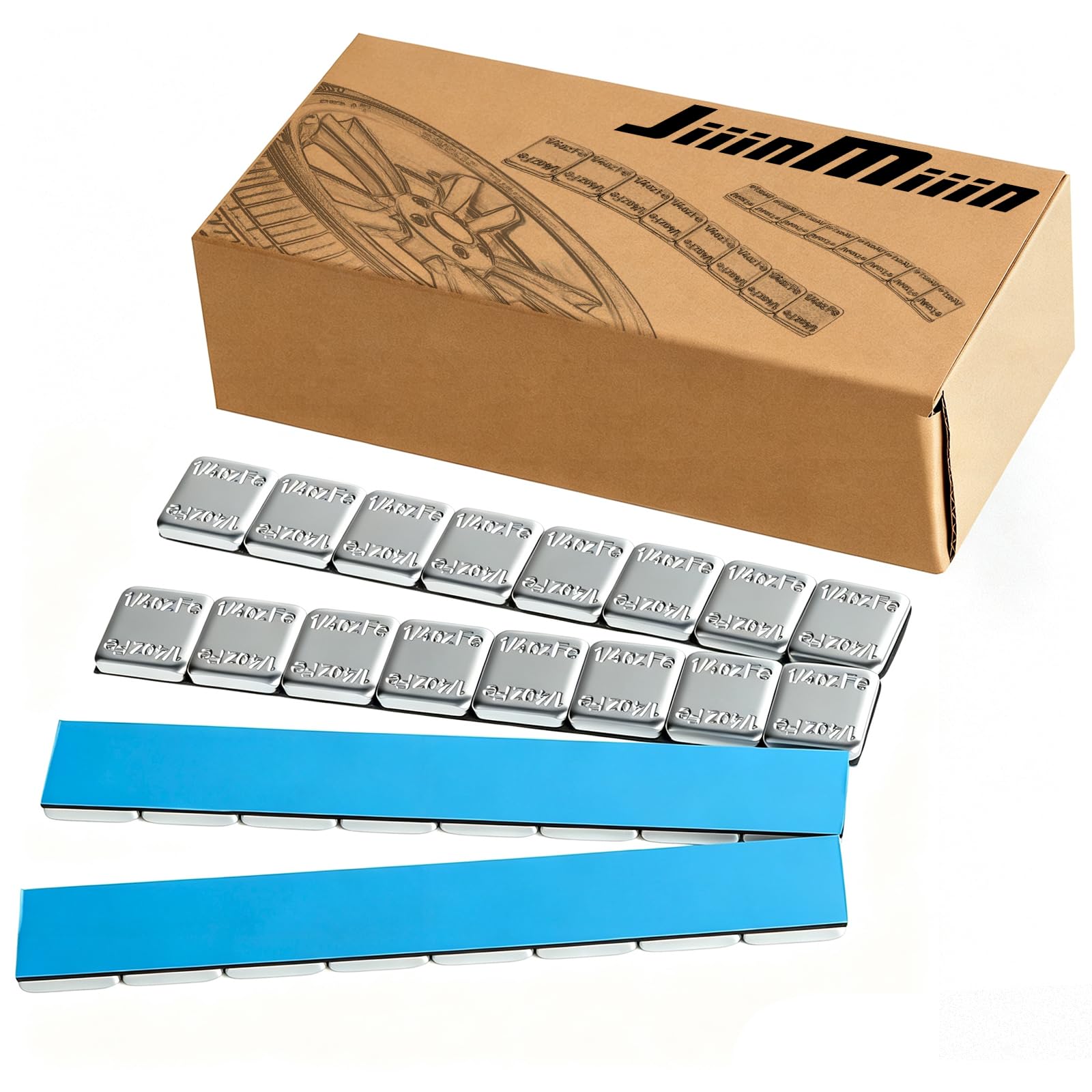 JiiinMiiin Pesos de Rueda mejorados de 1/113.4 g, 7.1 g, 240 Unidades de Pesos Adhesivos para Ruedas, 60 onzas/Caja, Autos/Camiones/SUVs/Motocicletas