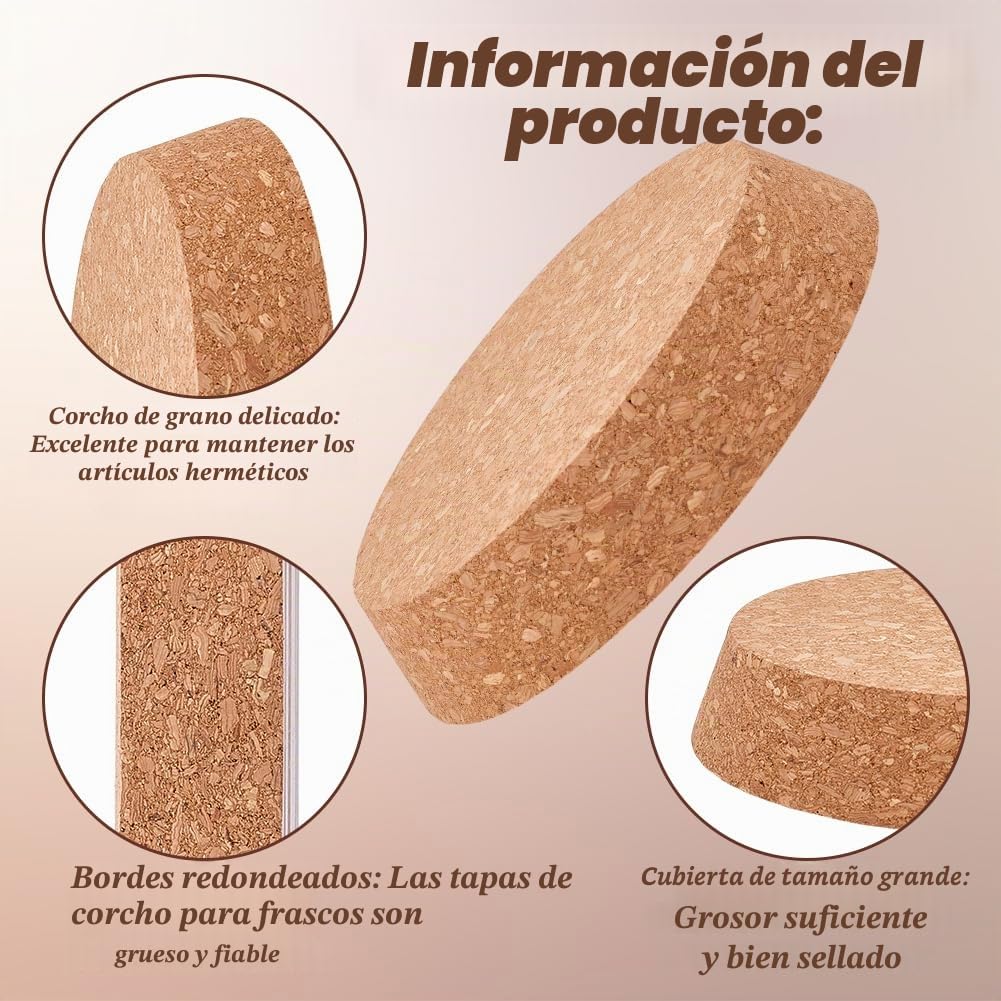 OLYCRAFT Tapones de Corcho de Madera 15,5 a 17,5 cm, Cónicos Grandes para Botellas de Vino, Tarros, Cocina y Boda