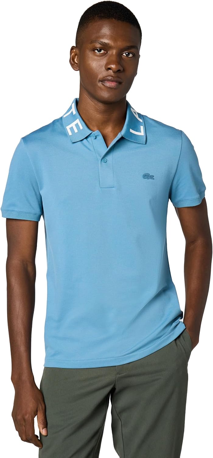 Lacoste Mens Slim Fit Jacquard Branded Polo Shirt
