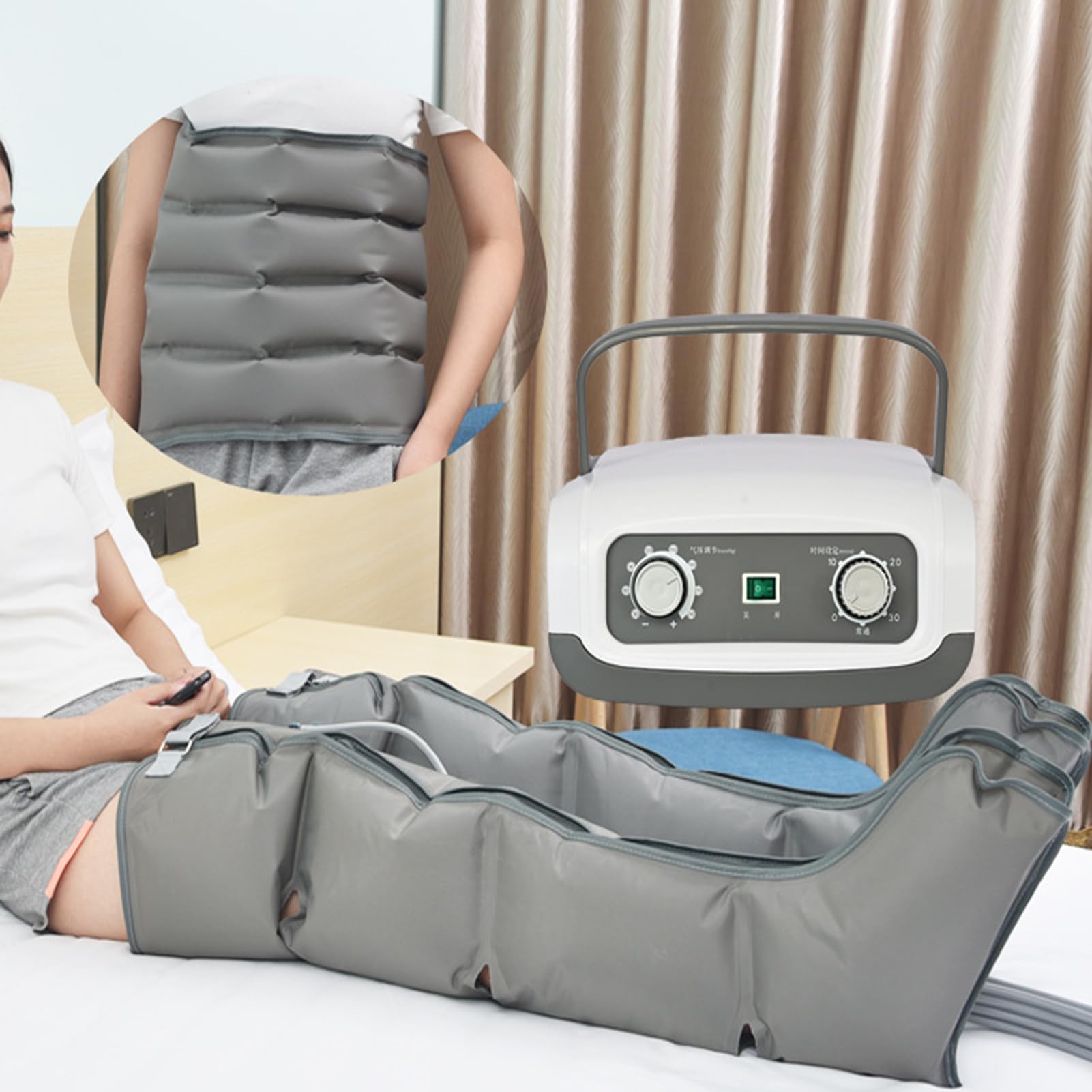 SXSLTSA Leg Compression Massager, Recovery System Compression Boots Leg Massagers for Pain and Circulation Relaxing Foot Calf & Thigh Pressure Massage Machine