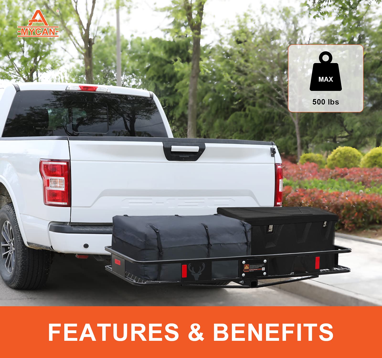 KING BIRD Upgraded 60" x 24" x 6" Hitch Mount Folding Cargo Carrier