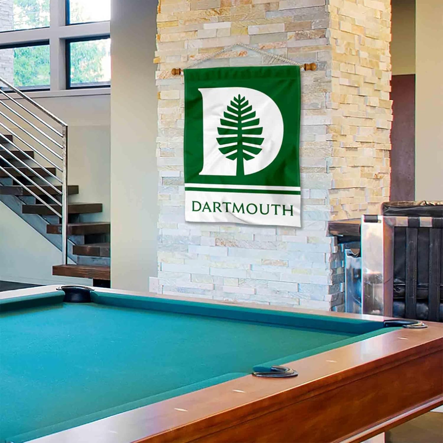 Dartmouth Big Green Banner with Hanging Pole