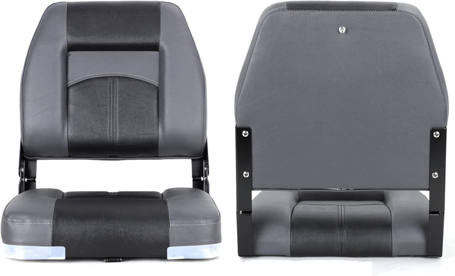 Premium Marine A Pair of Low Back/High Back Folding Boat Seat, Fishing Marine Seats with Stainless Steel Screws