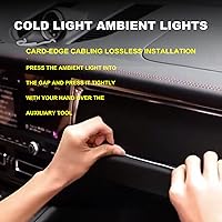 Vista 4 de Tira de luces LED para interior de automóvil, cable de neón de 16.4 ft, USB 5 V, con protección de fusible, para decoración interior de automóvil