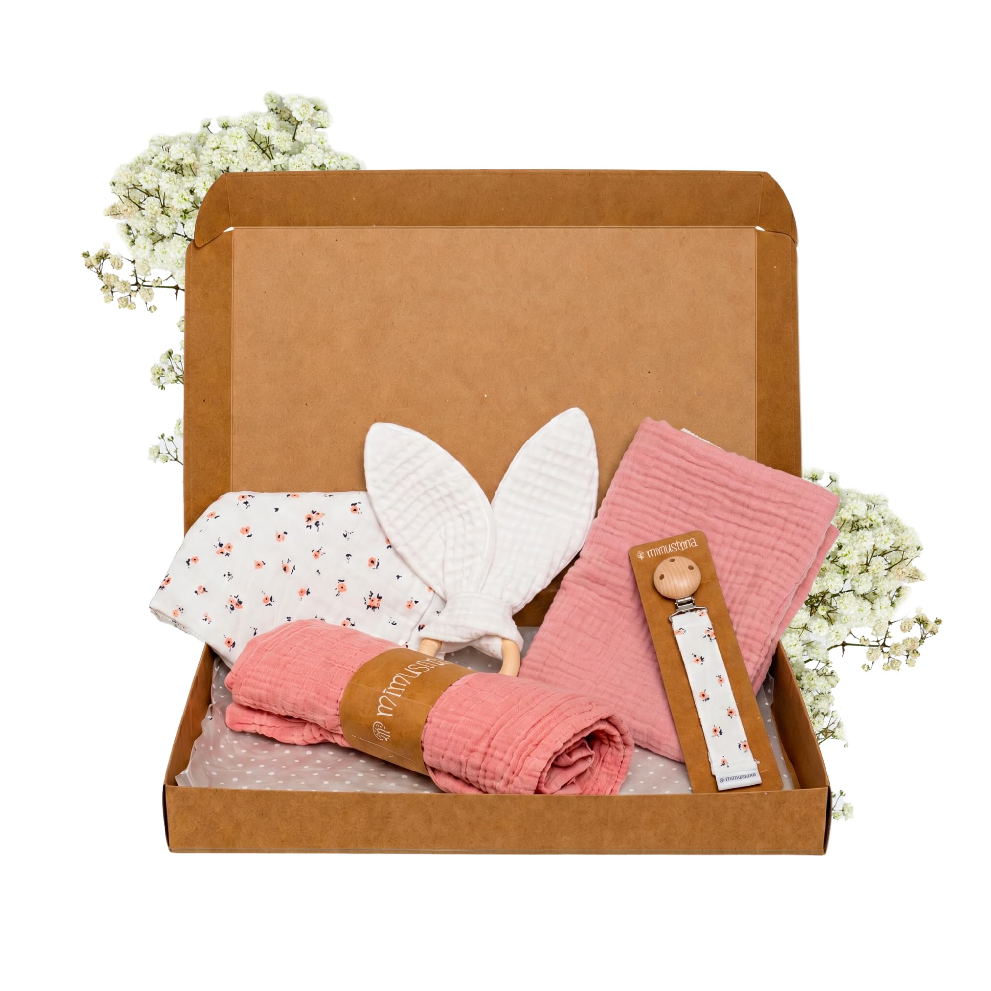 MIMUSELINA Coffret Naissance Fille ou Garçon | Coffrets Cadeaux pour Bébé | Coffret de Naissance Mixte pour Cadeau Nouveau Né | Disponible en Différentes Tailles | Provenza, Small