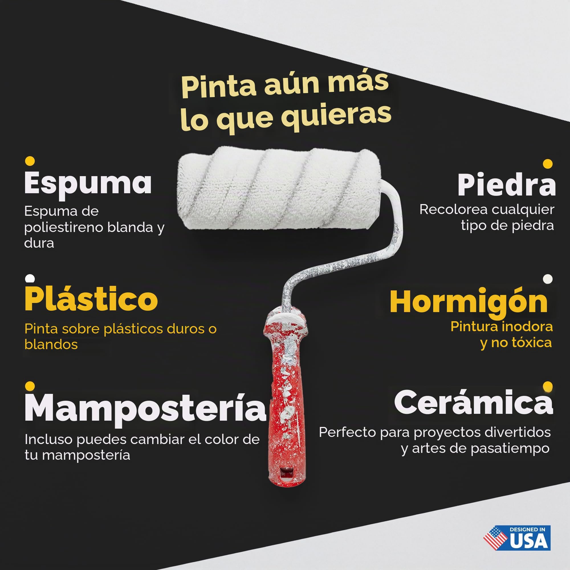 Pintura Multisuperficie - Pintura Impermeable Multiusos para Baño, Bañera, Azulejos, Lavabo, Muebles de Cocina, Encimeras, Madera, Mobiliario - Mate, 250ml (Negro)