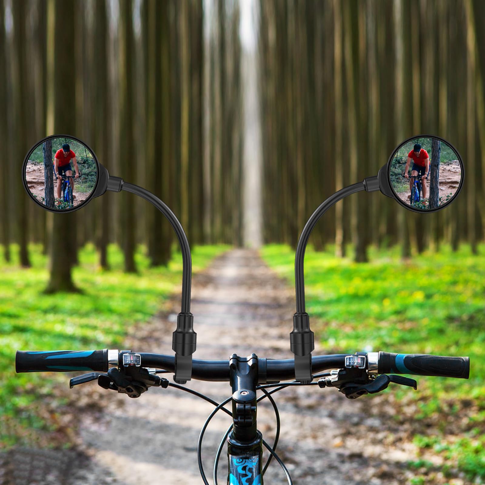 2 Specchietti Retrovisori Per Bicicletta 360&deg; Regolabili - Per Manubri 22-32mm, Bici Elettriche E Scooter