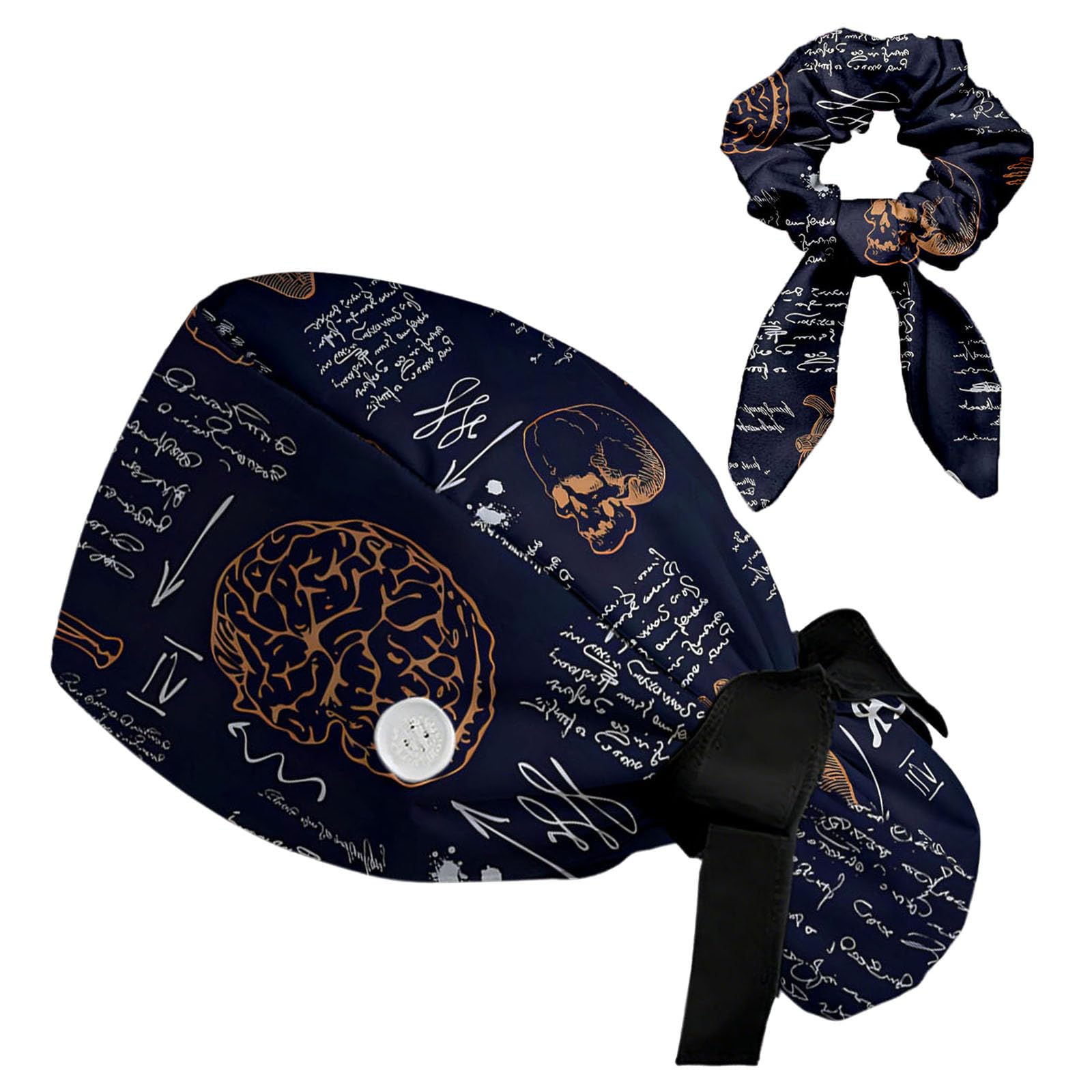 Scrub Caps for Men & Women,Nurse Hat with Sweatband & Buttons - Adjustable Surgical Hat Comfort Fit for Doctors,Nurses.