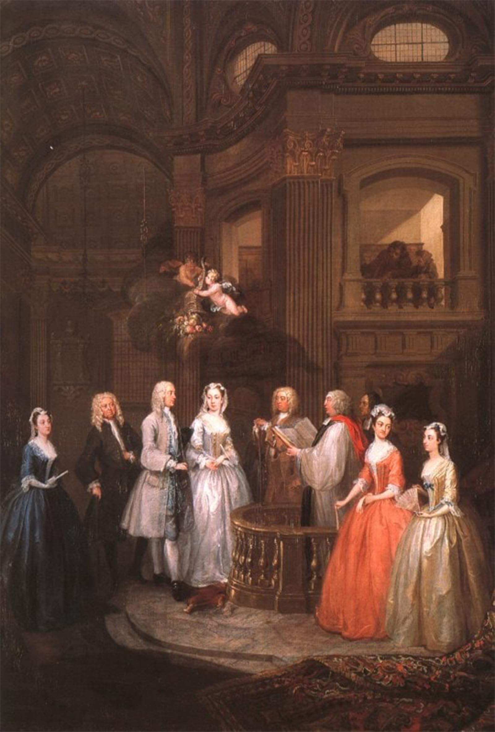 SERENDIPITP Vintage Wall Art Canvas Nordic Poster Canvas Print Picture the Wedding of Stephen Beckingham and Mary Cox by William Hogarth Wall Art Poster for Home Decor 60x90cm