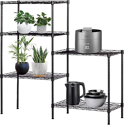 Estante organizador de estante de metal ajustable de 5 niveles para despensa/lavandería/baño/cocina/dormitorio, estantes de almacenamiento de
