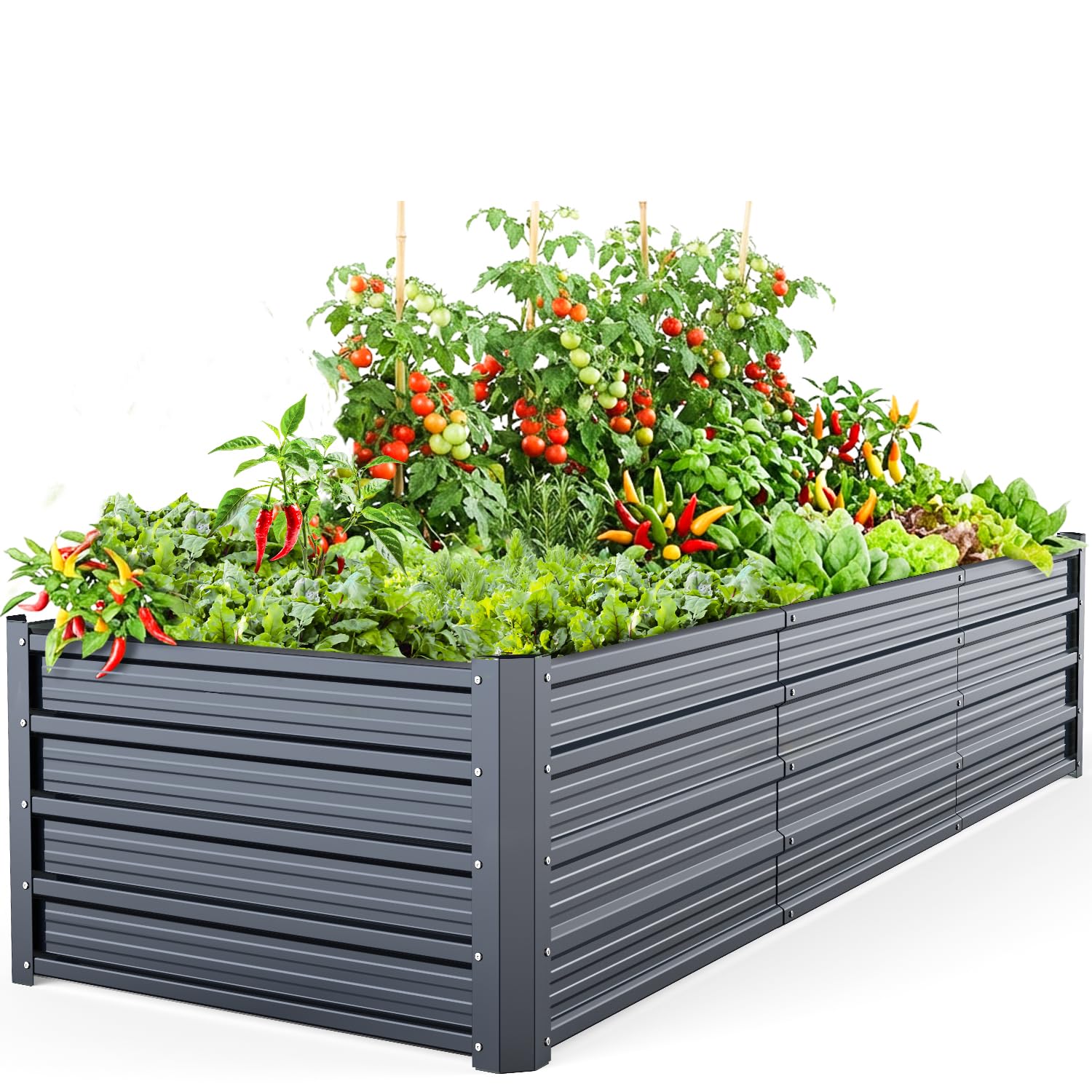 Ohuhu 8x3x1.5 FT Metal Raised Garden Bed