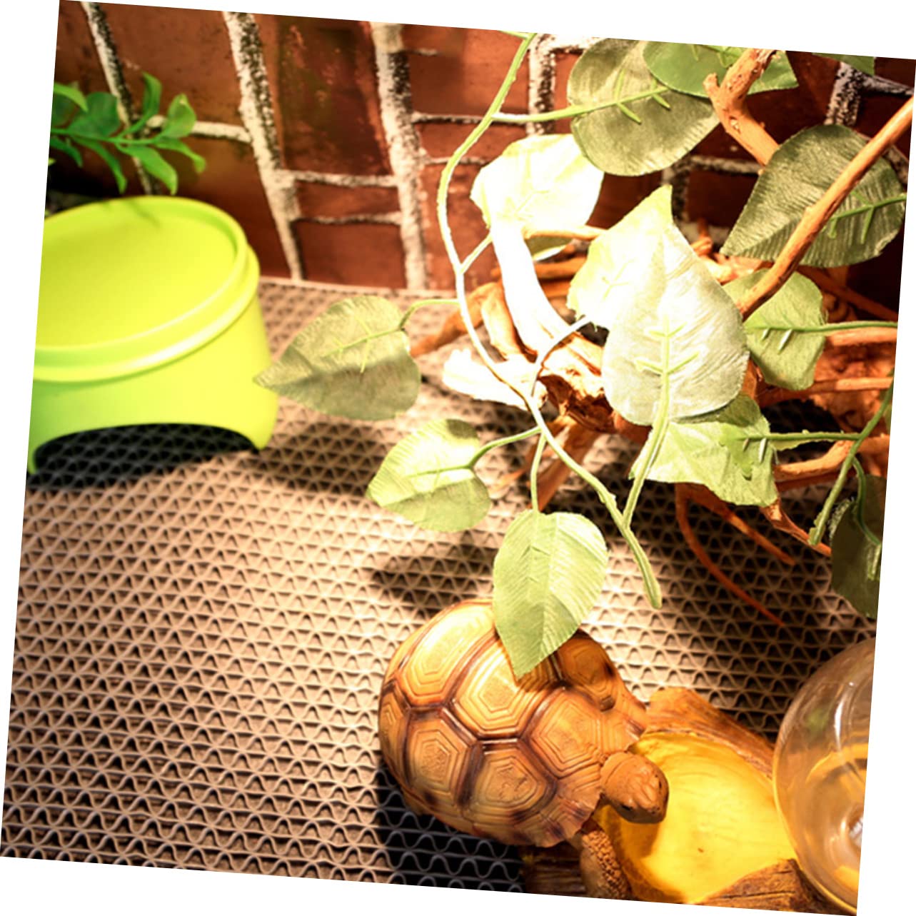 Happyyami Tappetino per Terrario Rettili 3 in 1, Fibra Plastico | Fondo Pulito senza Polvere, per Tartaruga e Lucertola, Accessori Terrario Tenuta Buona