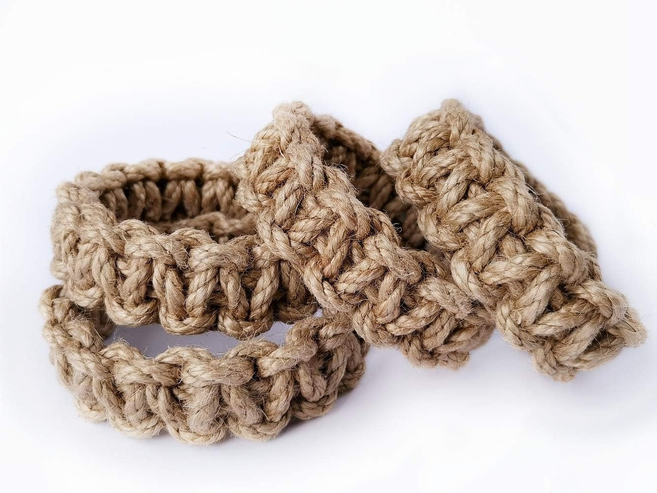 Elkpruu Braided Curtain Tiebacks for Drapes, Rustic Curtain holdbacks Set of 4, Handmade Curtain Ties for Sheer/Light Weight Drapes