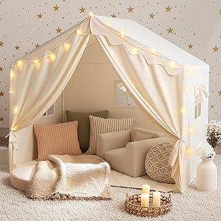Kids Tent with Mat and Star Lights
