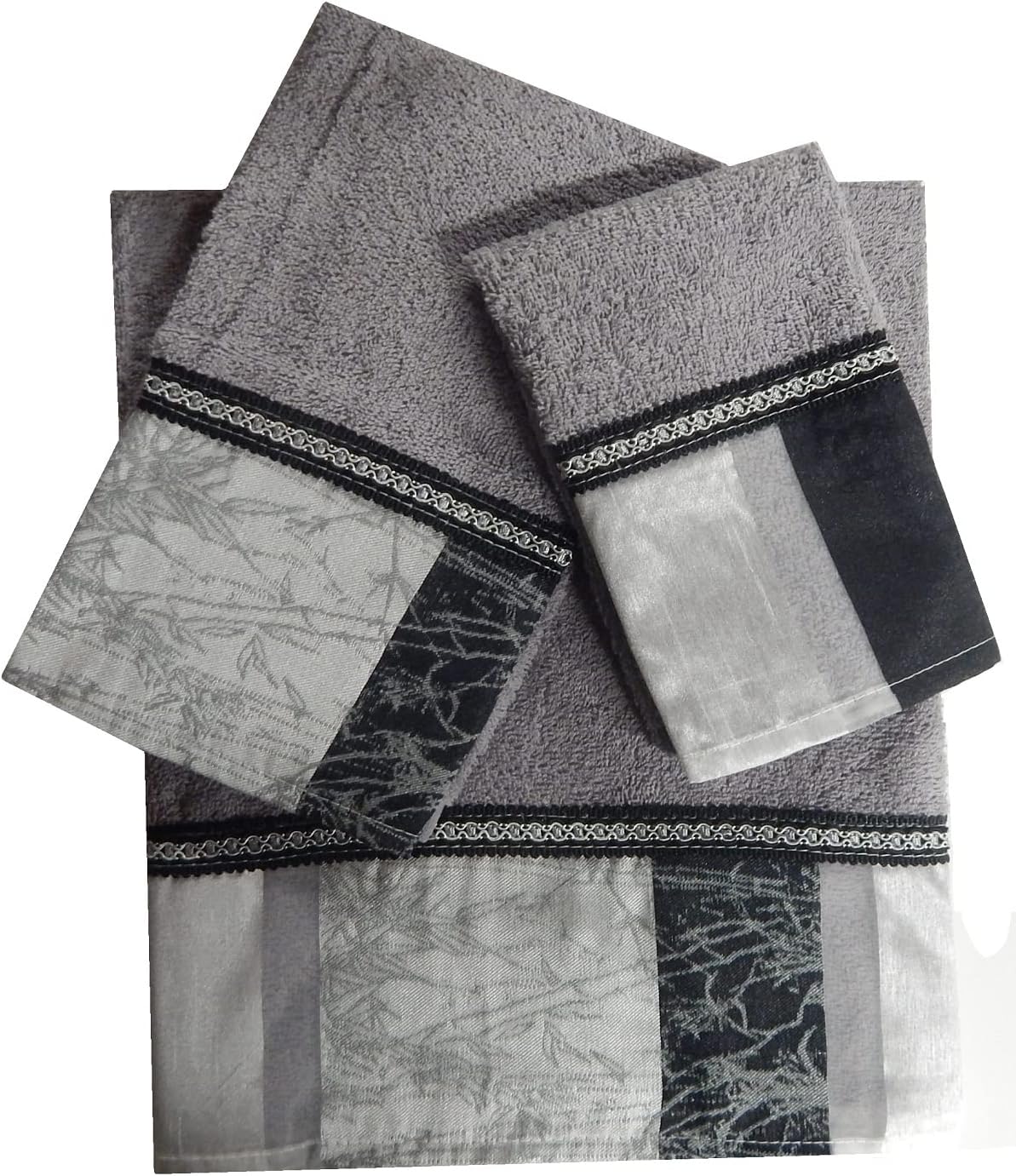 Daniel's Bath & Beyond Veniza Gray 3Pc Towel Set Home