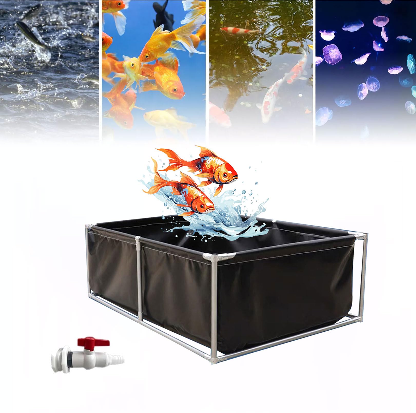 生簀　鯉、川魚、鮮魚、海水魚　などにイケス Amazon | 400x200x70cm大型水槽 Ywanwj 錦鯉 池 生け簀ダム、魚