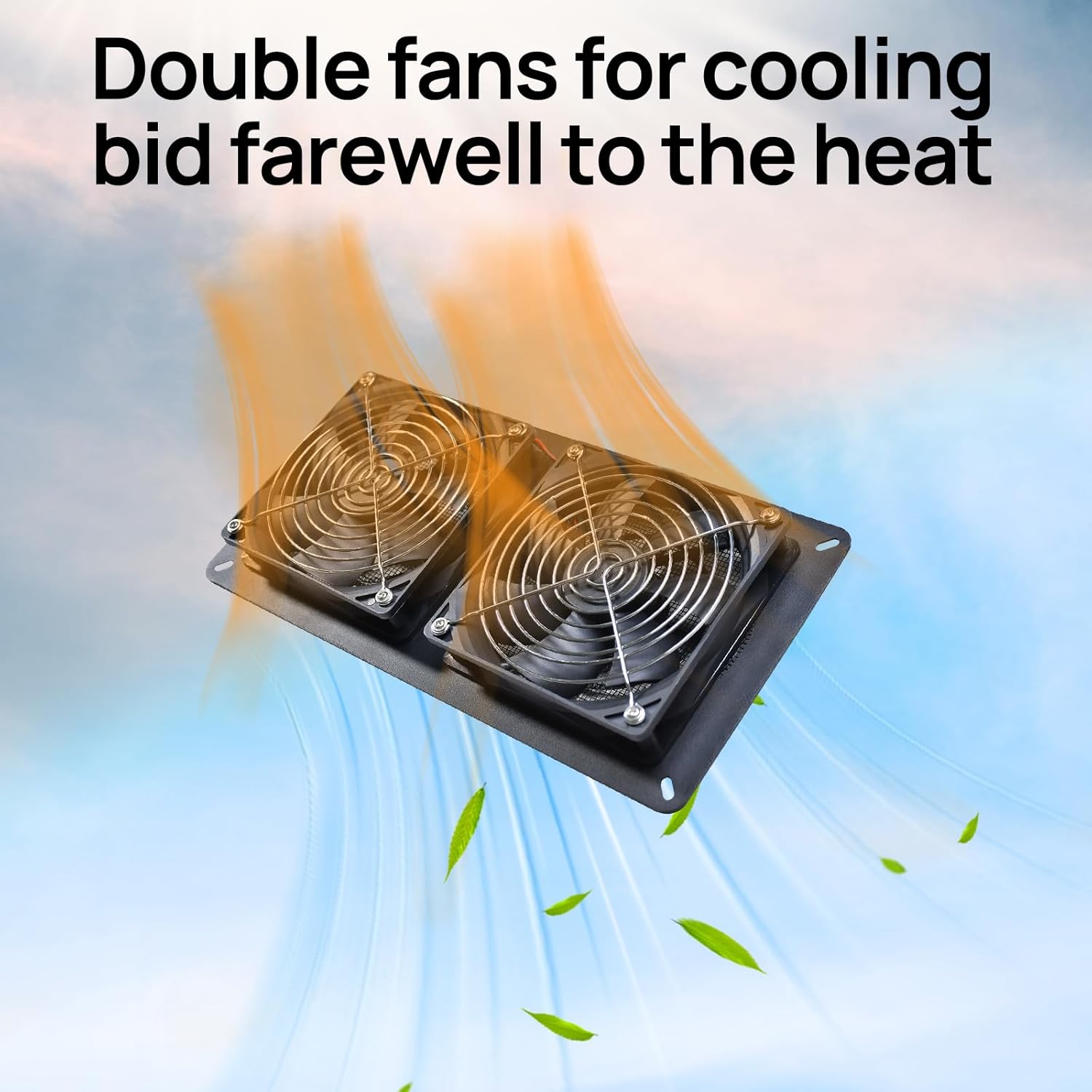 DC HOUSE 20W Solar Powered Exhaust Fan for Chicken Coops Greenhouses Sheds Pet Houses and Windows Waterproof and Easy Plug and Play Installation Max Applicable Space 880ft3 (25 m3)