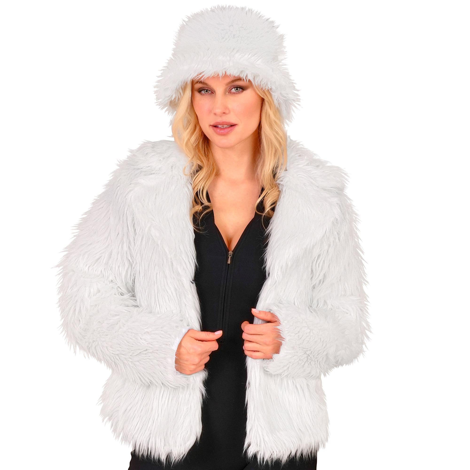 W WIDMANN MILANO Party Fashion – damska kurtka ze sztucznego futra, puszyste futro, pluszowa kurtka, kostium, strój imprezowy na karnawał i festiwal