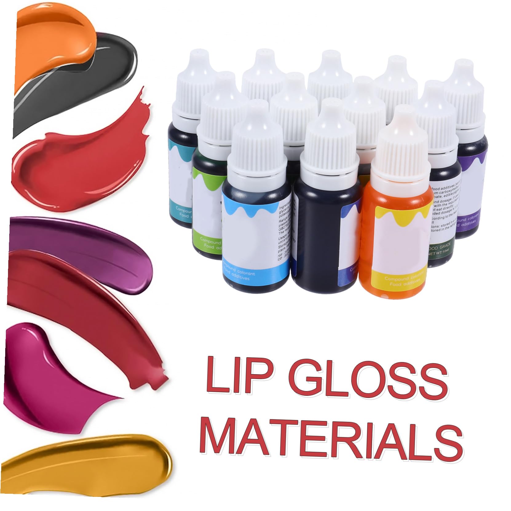 Ipetboom 12 Stück Teiliges Veganes Lipgloss Pigment Set Kühle Grüne Farbtöne Hochkonzentrierte Pflanzenfarbstoffe Sichere Lippenfreundliche Farbstoffe für DIY Lipgloss Lippenbalsam und