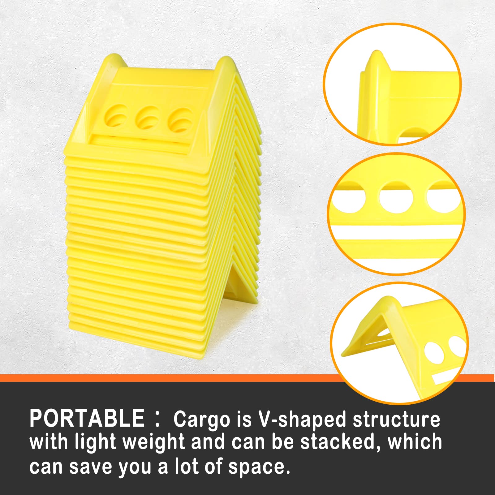 ENJ - Confezione da 20 protezioni per bordi piani, per cinghie fino a 10,5 cm, protezione per bordi piatti, accessori in plastica (giallo)