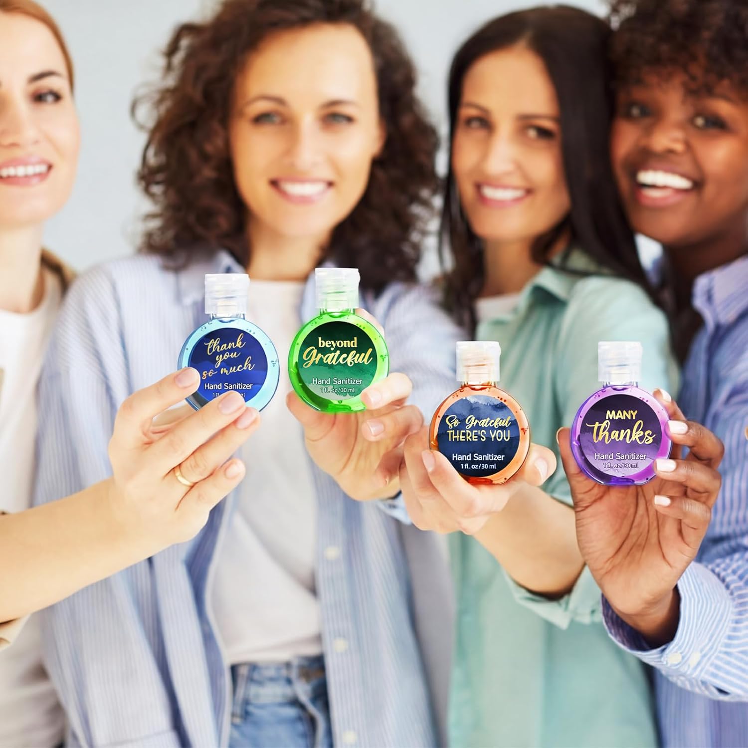 Frienda 24 Pack Thank You Mini Hand Sanitizer Bulk 1oz Travel Size Hand Sanitizer Gel Daily Mini Motivational Gifts for Team Coworkers Staff Admins Teacher Employee Appreciation Day Party Favors - Image 6