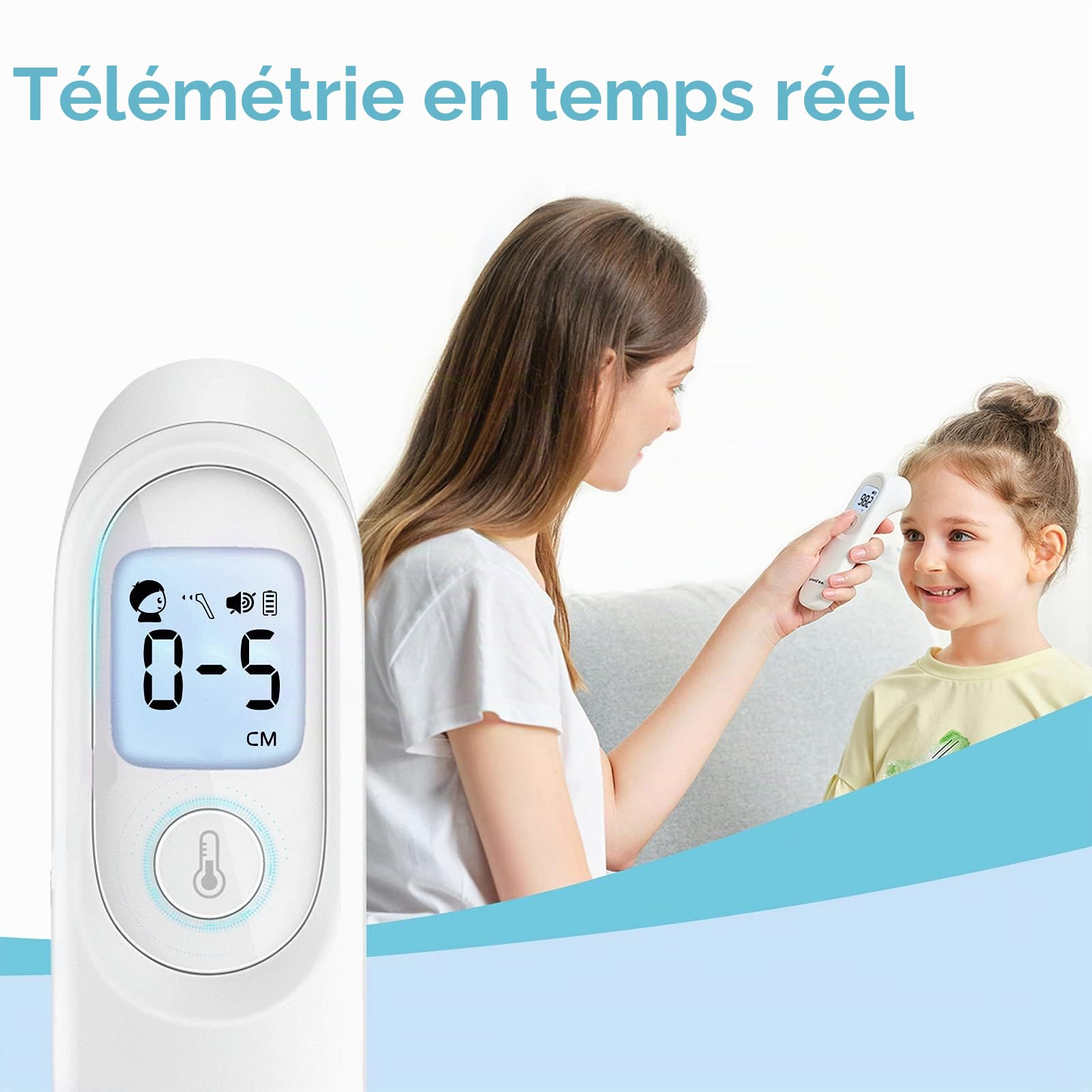yuwell Thermomètre Frontal infrarouge Sans Contact pour Enfants Bébé et Adultes, Thermomètree Médical avec Lecture Instantanée Précise et Alarme de Fièvre, Boîtier de Rangement Inclus