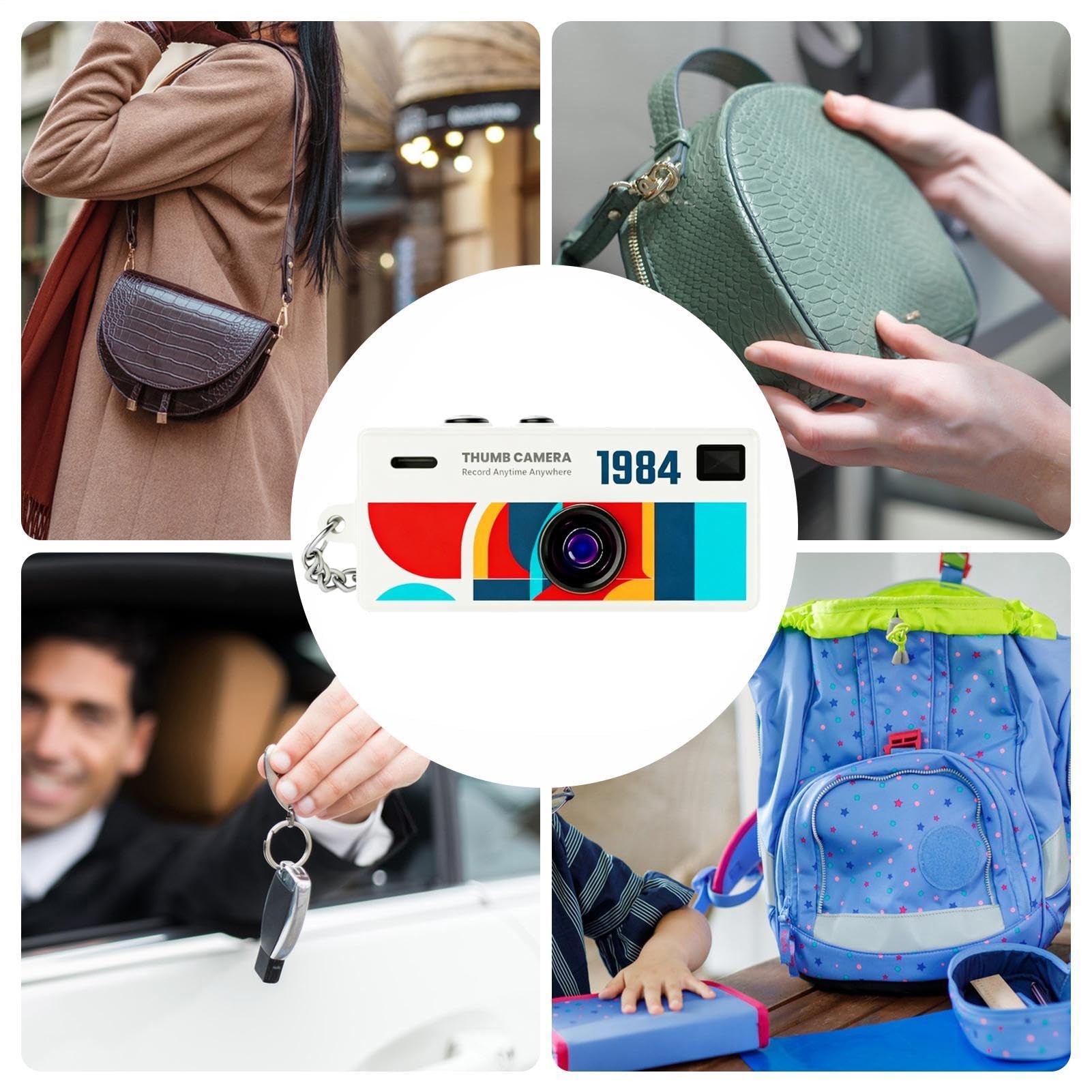 Piccola fotocamera portatile, registratore portachiavi HD, dispositivo tascabile compatto con funzione display, accessorio fotografico durevole, attrezzatura da viaggio elegante con design moderno