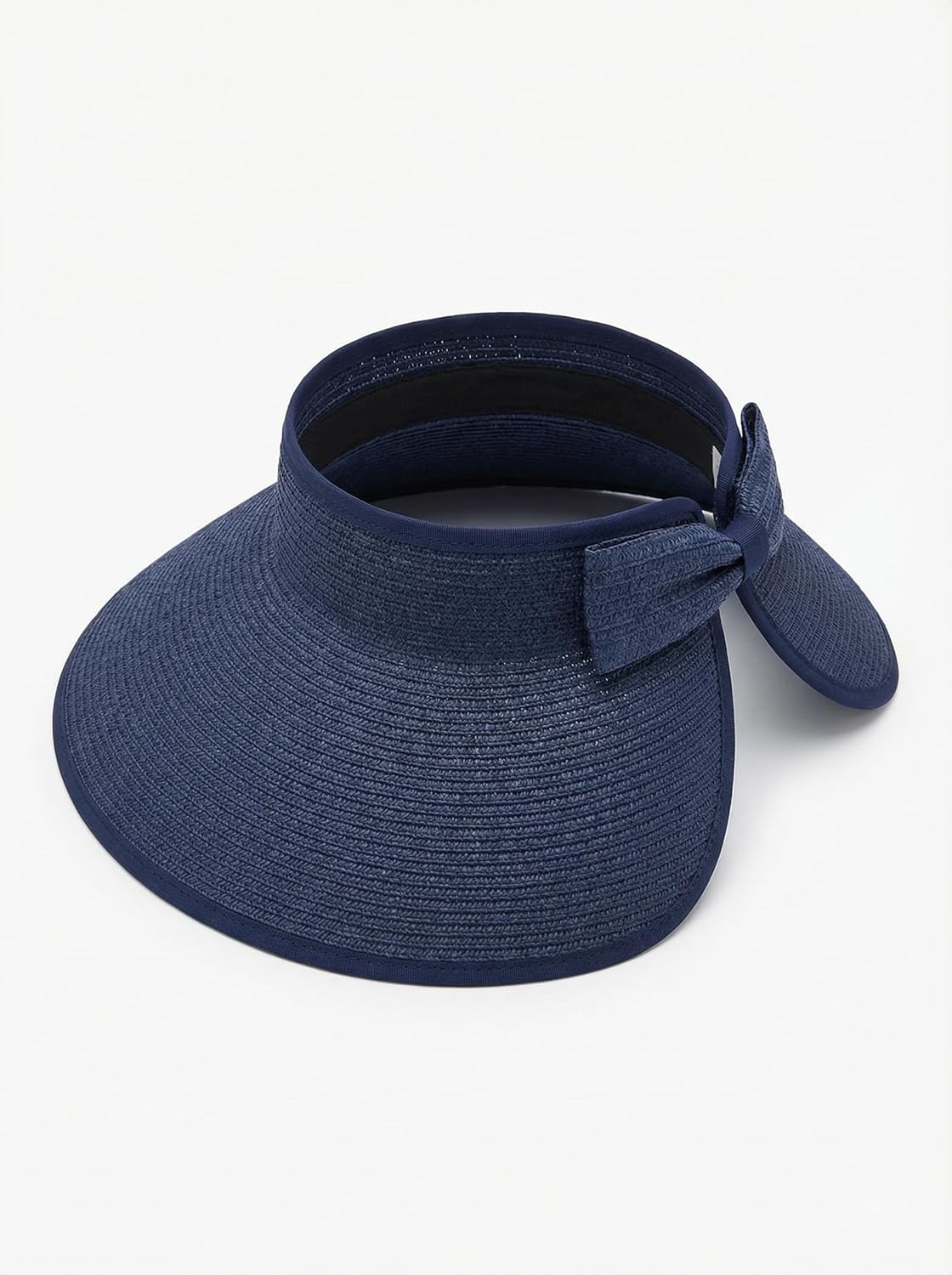 Sun Visor Hat for Women Wide Brim Ponytail Straw Hat UV UPF Summer Beach Vacation Packable Foldable Travel - Image 8