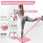 KUZARO Glute Équipement d'entraînement, jambe & Équipement d'exercice de hanche pour les femmes, Bandes de résistance à la cheville & Conseil d'exercice pour la fitness à domicile, kickbacks, poussées de hanche, entraînement du bas du corps