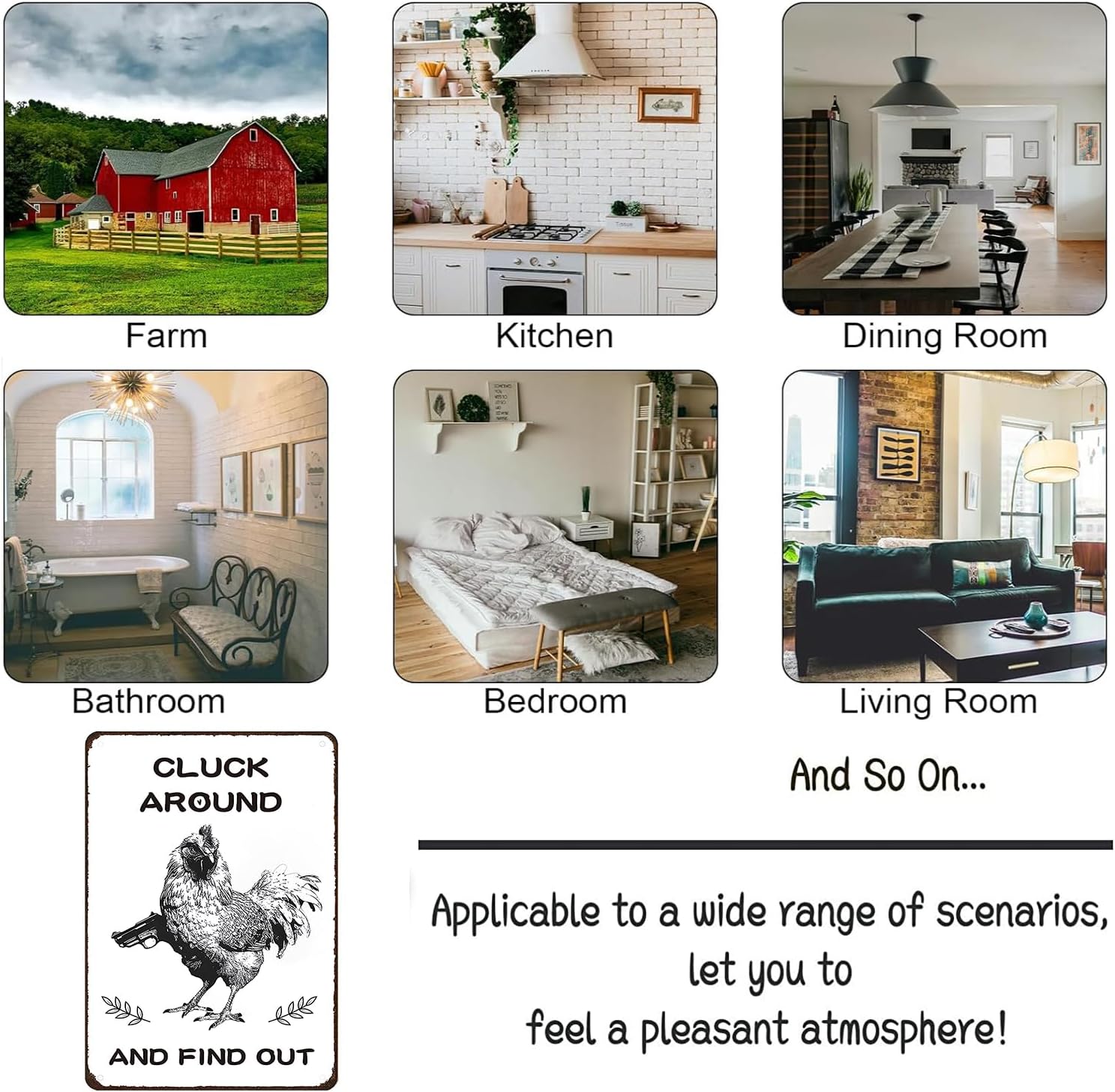 Funny Chicken Gifts Chicken Tin Sign for Home Farm Chicken Coop Farmhouse Kicthen Garden Decor 8 X 12 Inch (3220) - Image 3