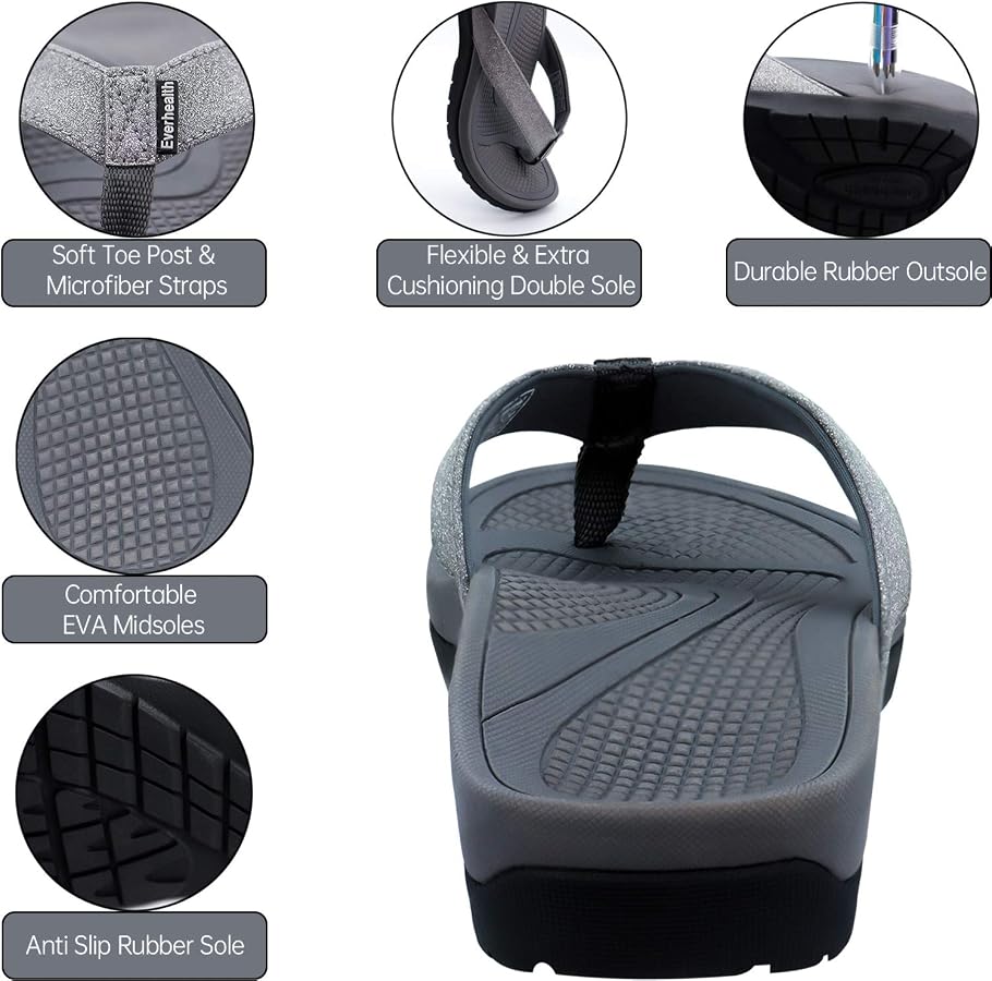 Sandalias De Cuña Ortopédicas Para Mujer - Soporte De Arco, Ajuste Ancho, Ideales Para Fascitis Plantar