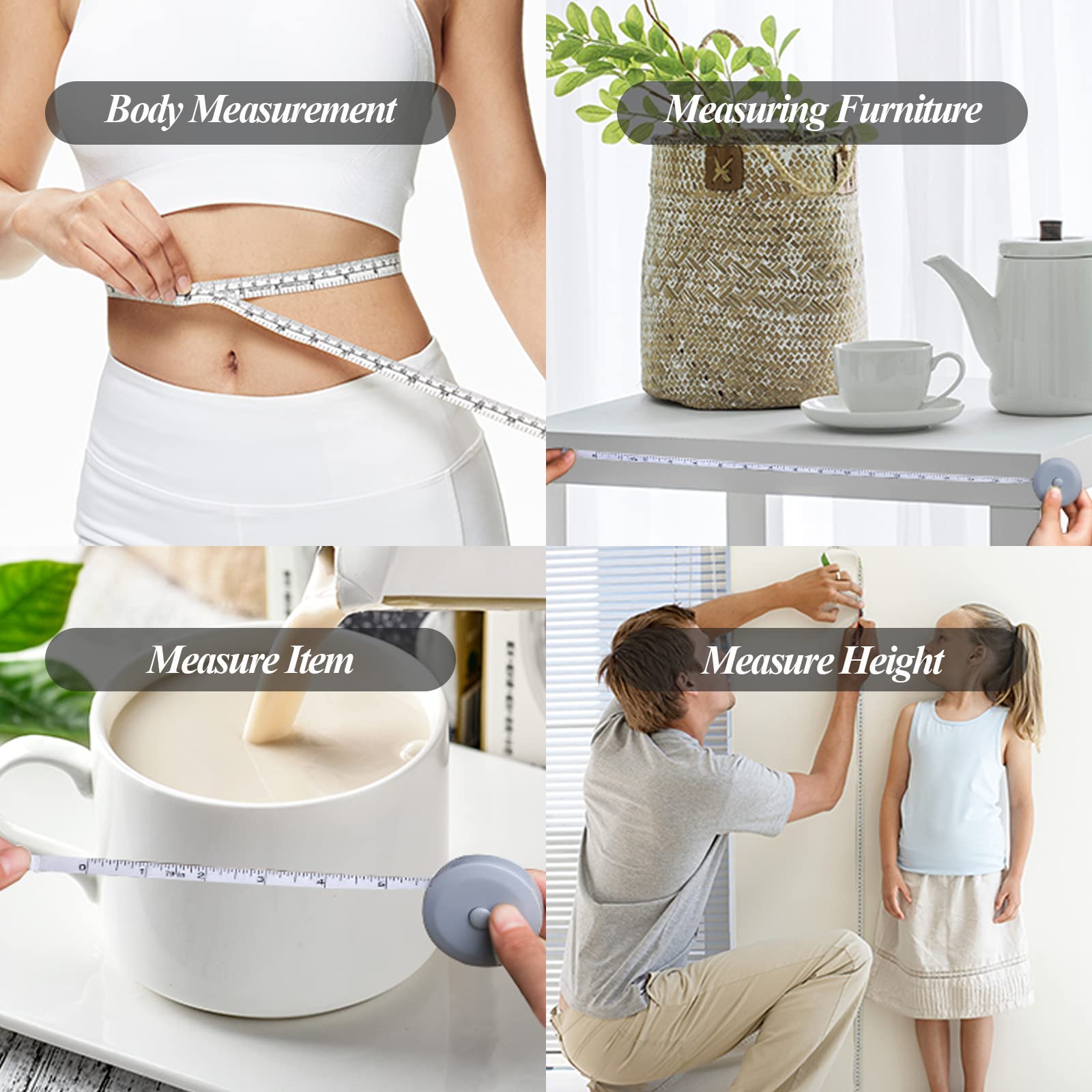 Ouligay Lot De 6 Mètres Ruban Rétractables - Mesure Couture & Corps