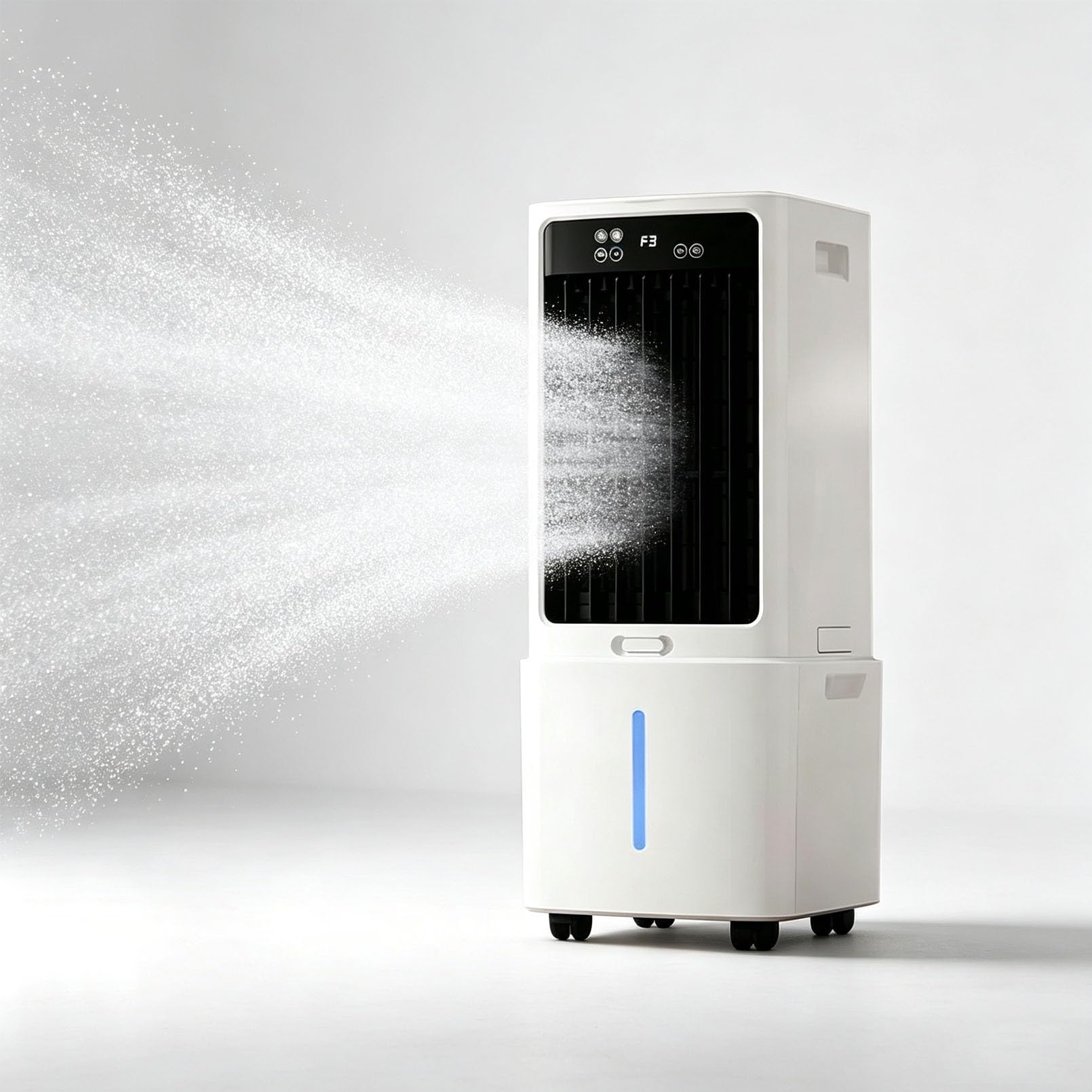 Lsoiup One Color Evaporative Air Cooler, 12L Water Tank Portable Swamp Cooler With Remote Control, 3 Wind Speeds, 12H Timer, Digital Display, Automatic Swing, Mobile Evaporative Cooler Fan For Home Office Bedroom