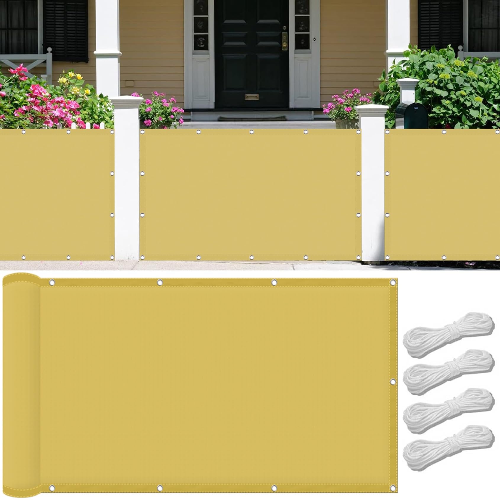 Filet d'ombrage imperméable crème 170x490 pour une protection UV 98% optimale