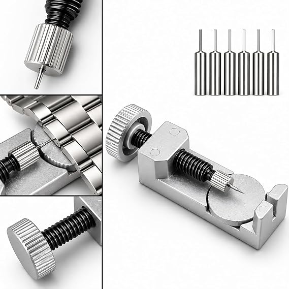 EFIXTK Watch Link Removal Kit, Watch Band Tool for Watch Bracelet Resizing,Adjustment -Watch Strap Pins Repair,Fixing,Replacement Set with 20 Spring Bars,20 Watch Cotter Pins