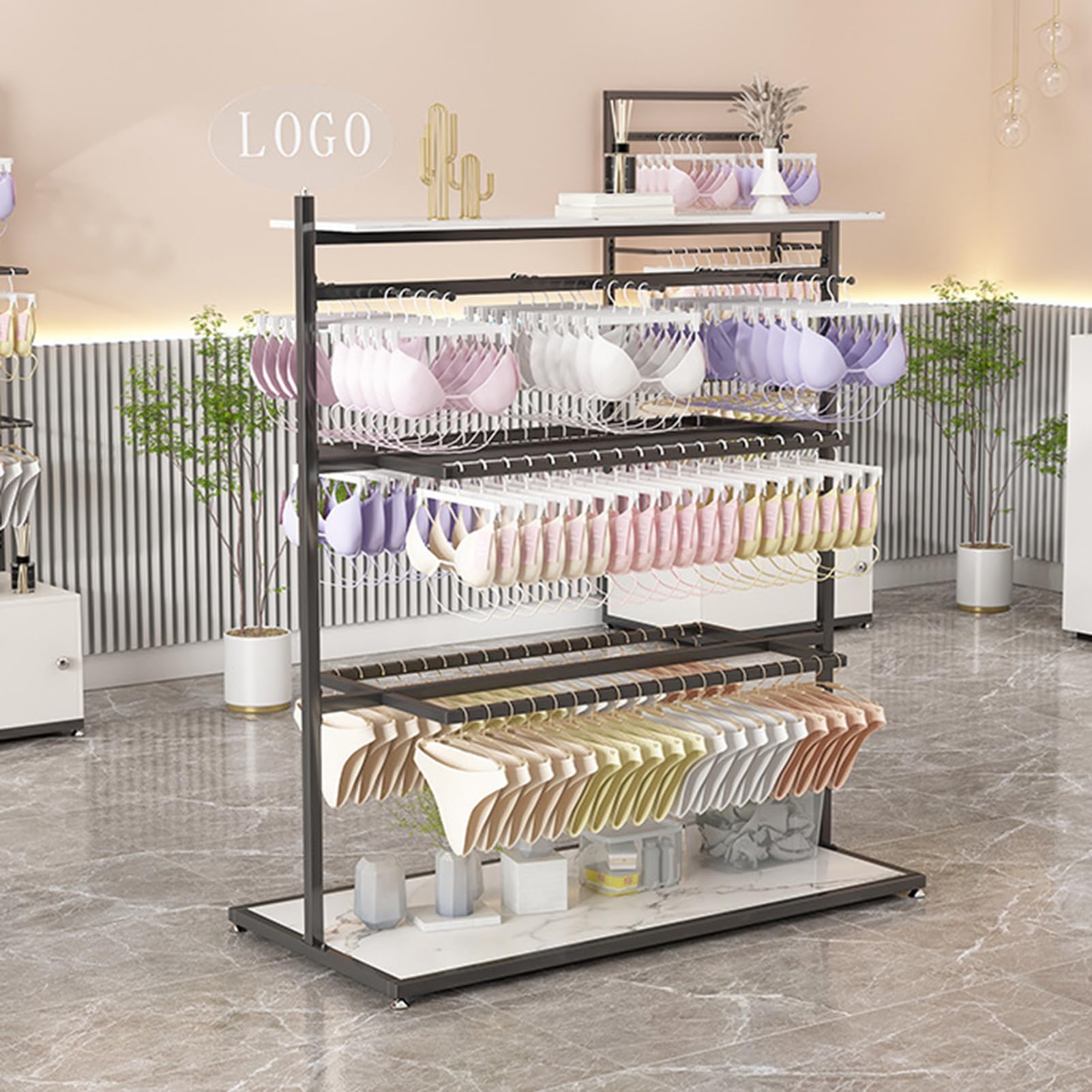 CENAP Clothing Store Underwear Metal Display Rack, Underwear Panty Rack Shorts Display Bra Stand, Retail Store Garment Rack Clothing Hanger