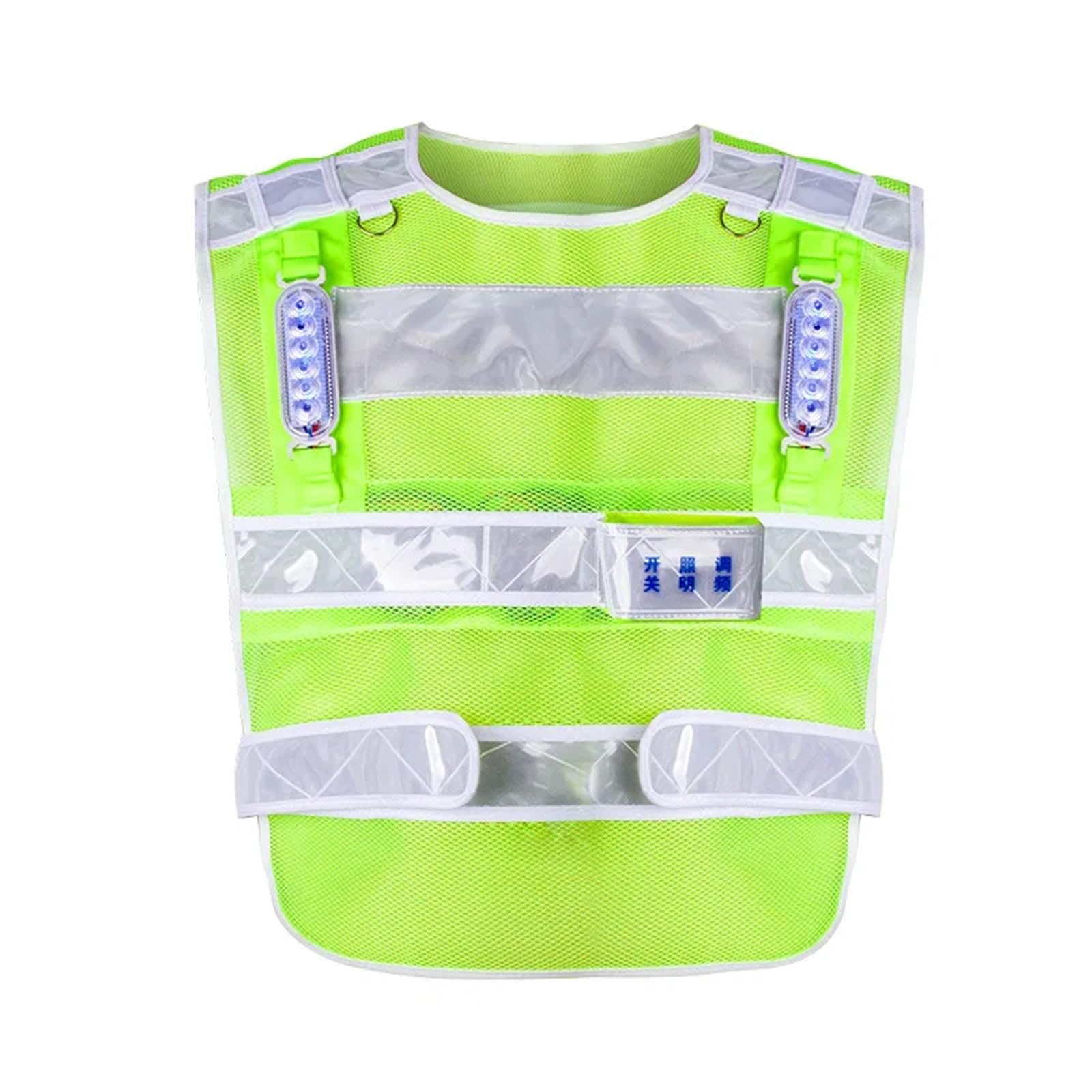 Chaleco Alta Visibilidad Chaleco reflectante | Patrón De Cuadrícula Comando De Tráfico En Servicio Texto Impreso Seguridad En El Sitio De Construcción