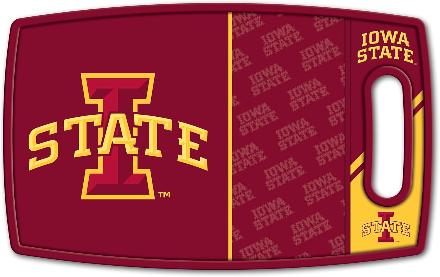 YouTheFan NCAA Officially-licensed Logo Series Cutting Board - reversible design for double the cutting surface - gentle on knives, team message on both front and back