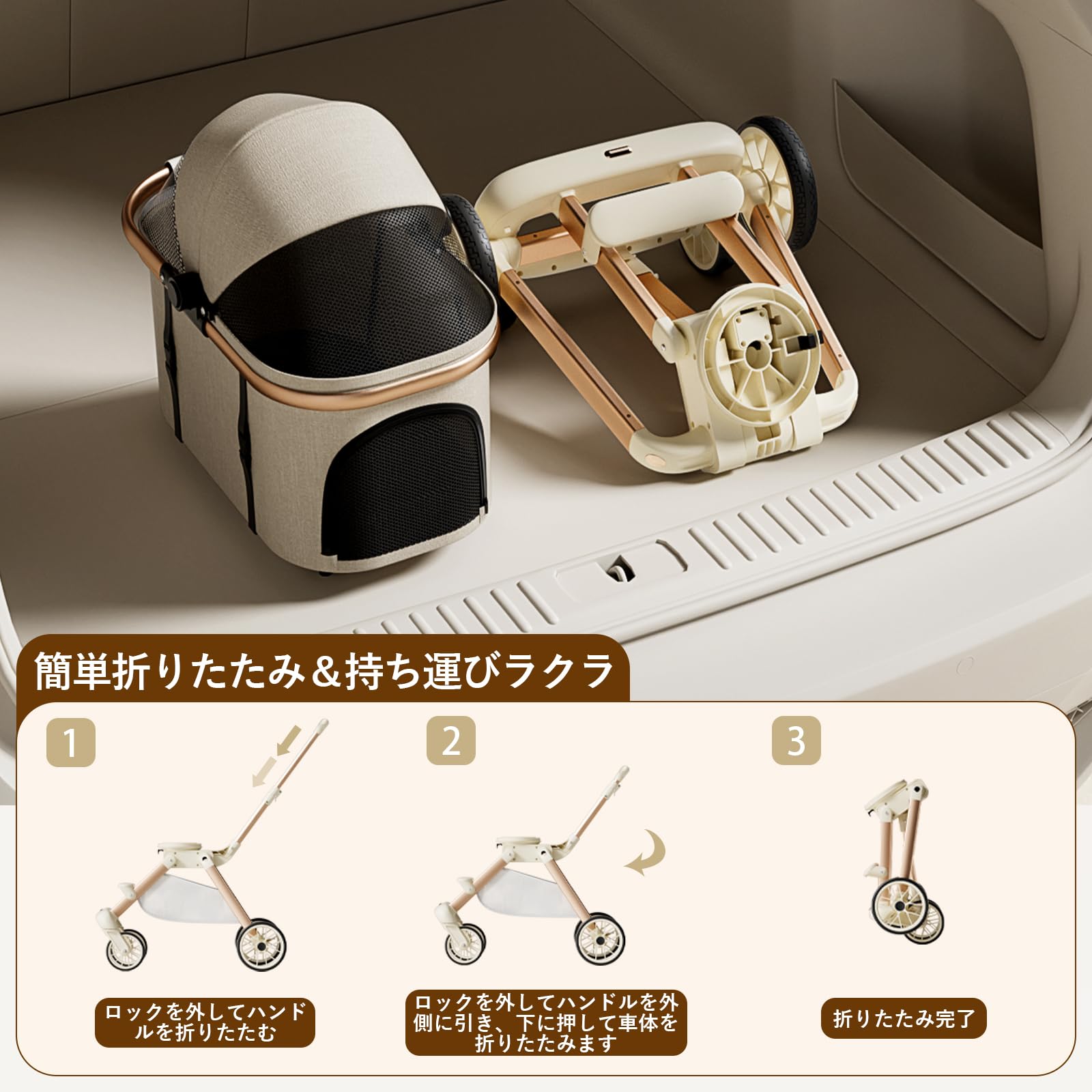 Amazon.co.jp: CozyMeow ペットカート 分離型 取り外し可能 4輪 犬