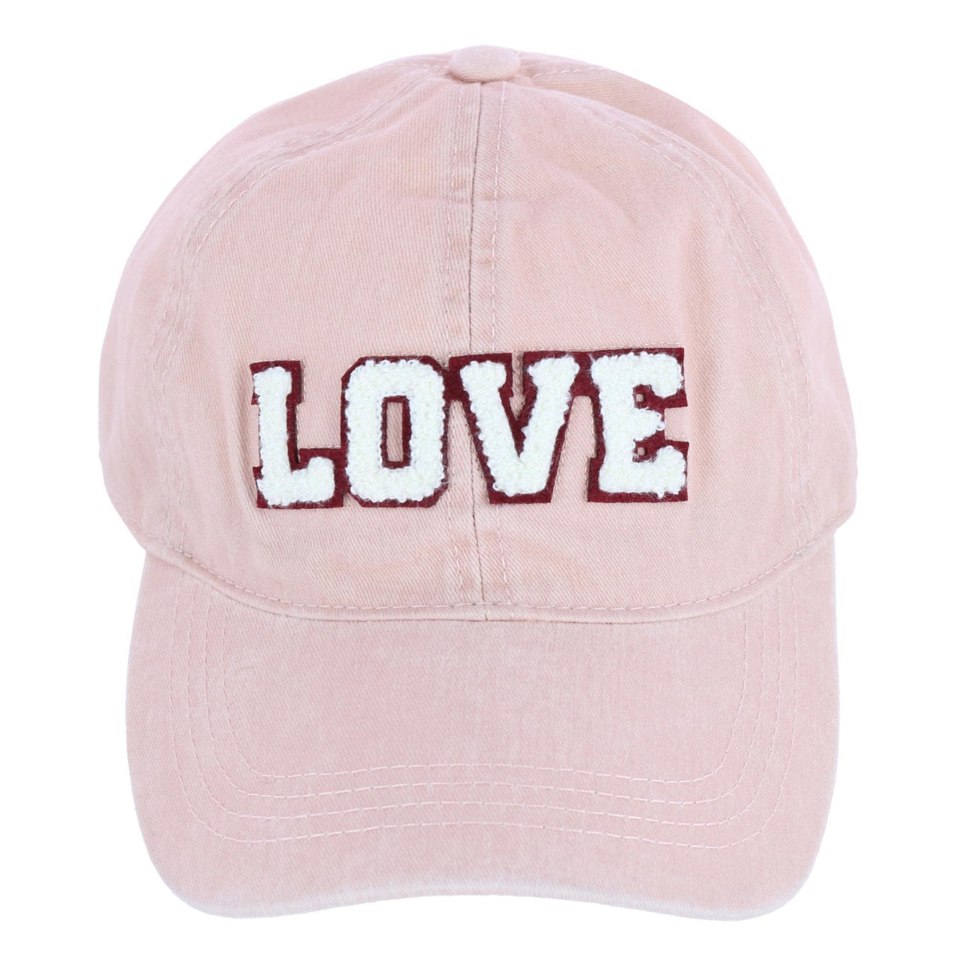 David & Young Women's Chenille Love Lettered Baseball Cap Hat