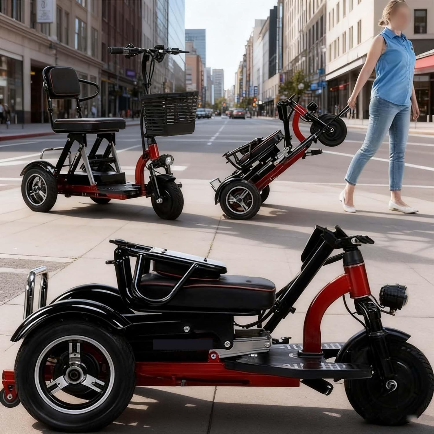 Per Anziani Scooter Da Viaggio Mobilità Per Scooter 3 Ruote Con Caricabatterie E Cestino Con Sedile Comodo Per Adulti Anziani Disabili Dispositivo