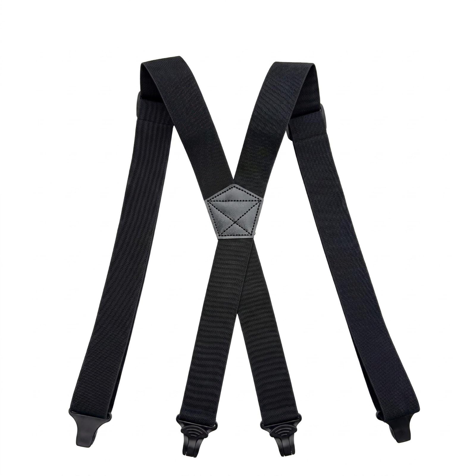 MYADDICTION 4 Clip Suspenders for All Genders Elastic Suspenders Adjustable Braces for Adults, Black-image-45