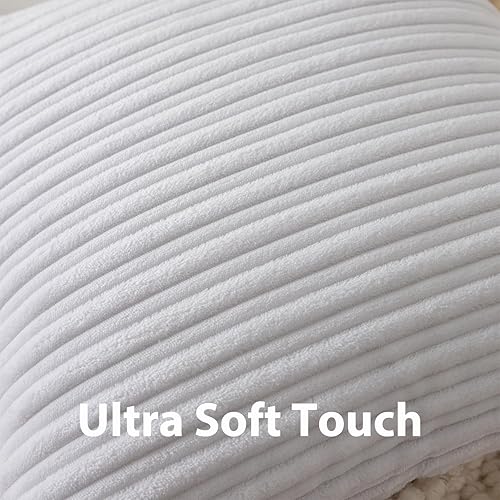 Miniatura 729 de UGASA - Juego de 2 fundas de almohada de terciopelo a rayas, funda decorativa para cojín con cremallera oculta para el hogar, sofá, dormitorio,