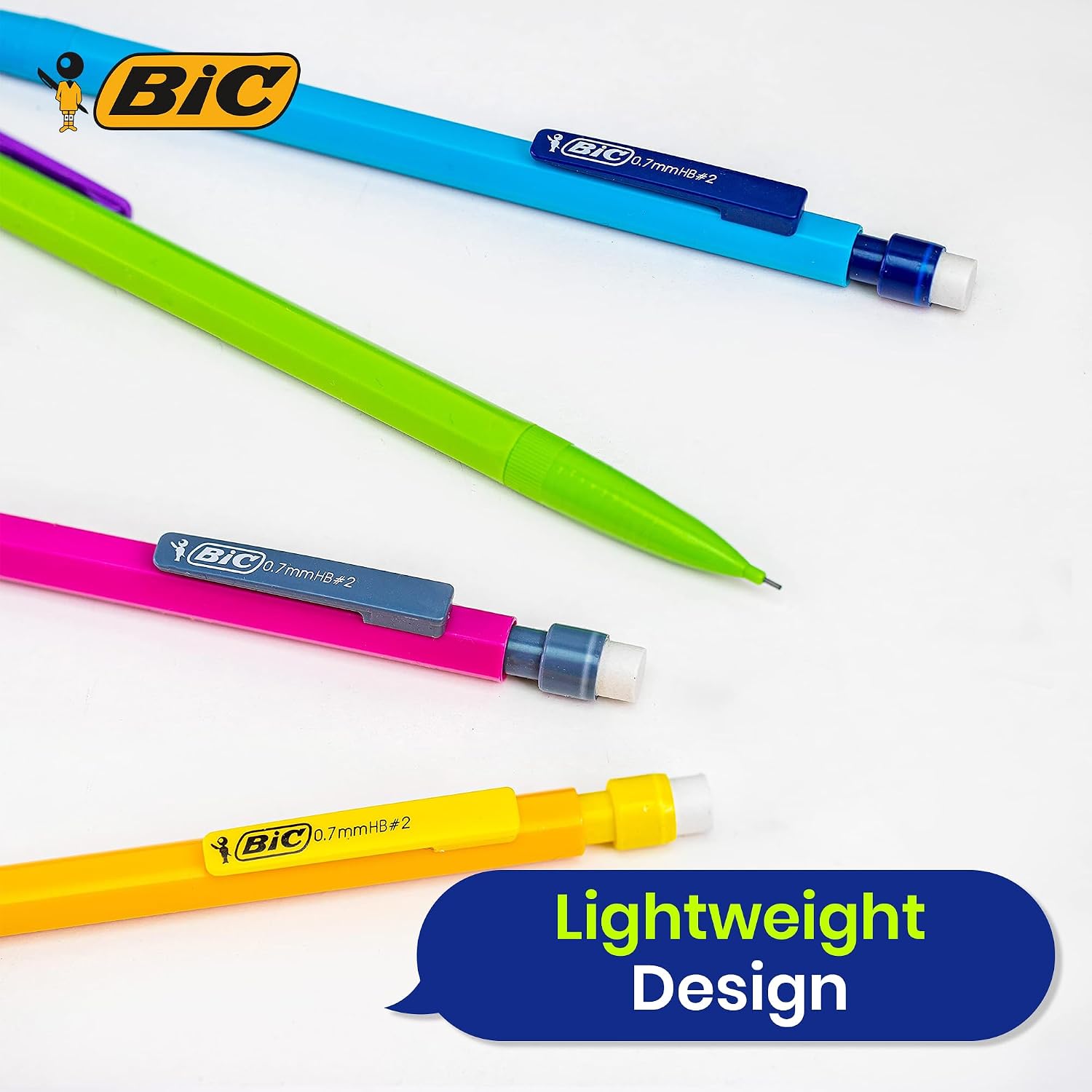 BIC Matic Fun Mechanical Pencils Durable Graphite Lead Assorted Barrel Colours Retractable Tip White Eraser Smooth Writing Changeable Leads for School Office and Everyday Use (Pack of 10)