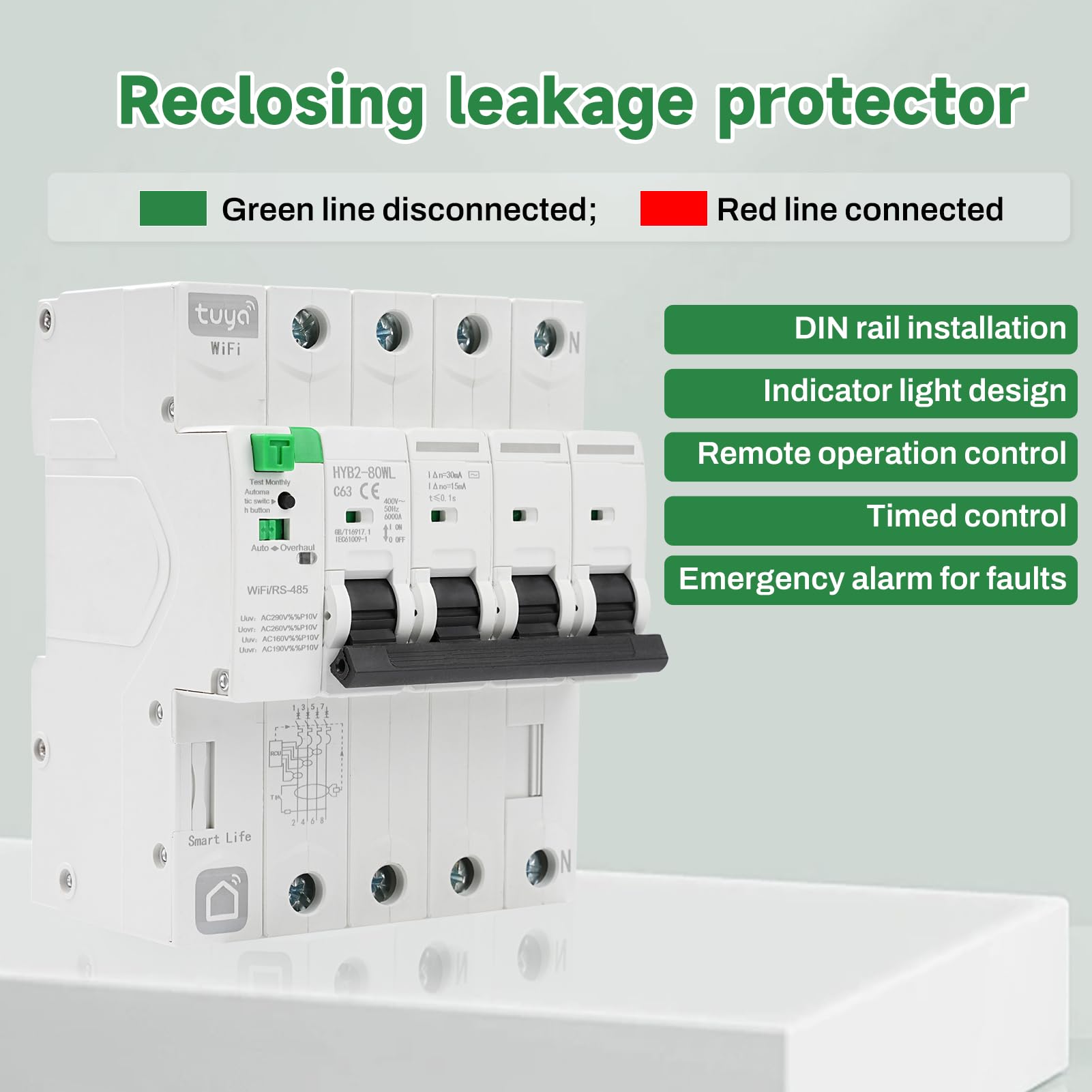Disjoncteur Différentiel Wi-Fi Avec Réarmement Automatique Et Affichage