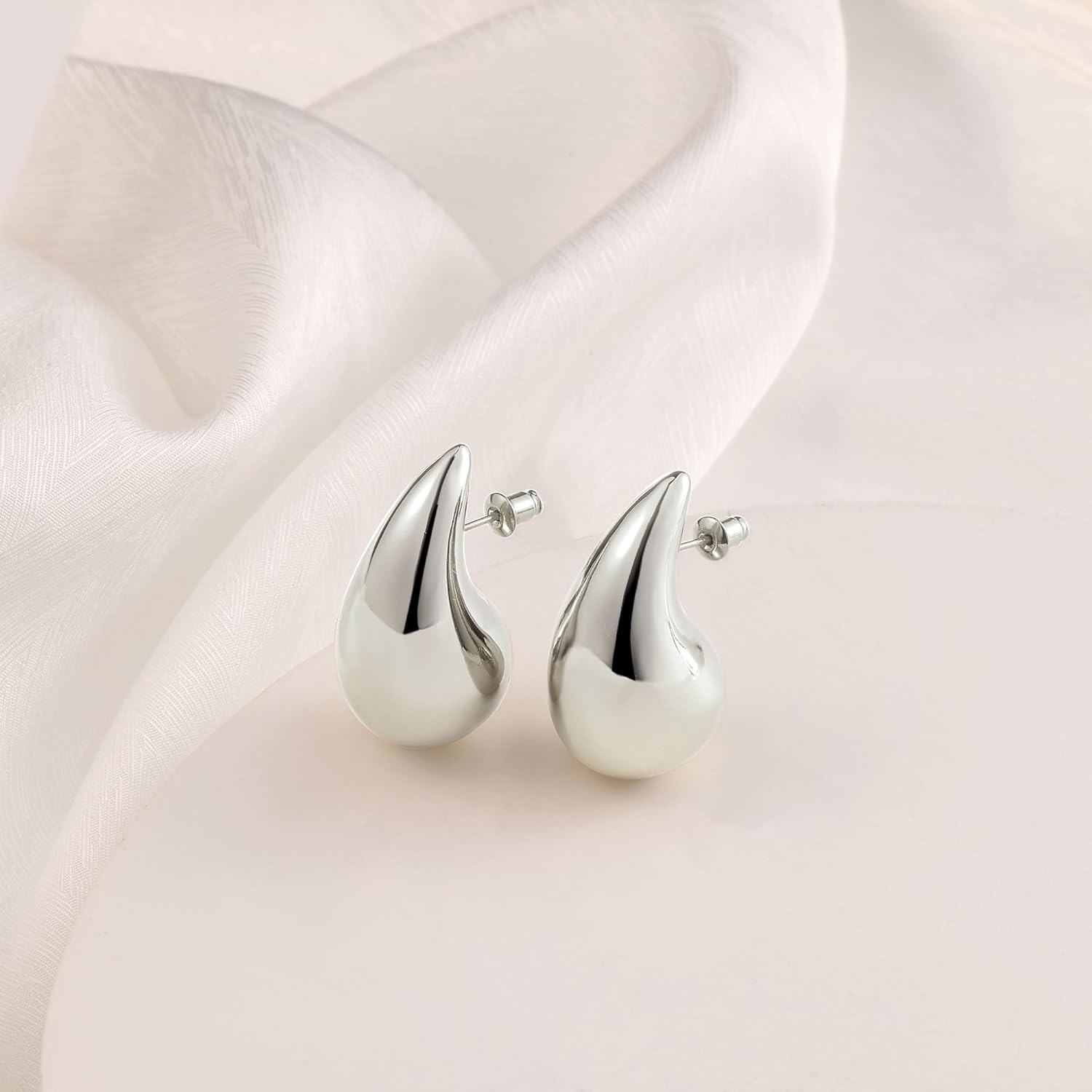 Gacimy Teardrop Earrings Dupes for Women 14K Gold Plated, Chunky Drop Earrings for Women with 925 Sterling Silver Post - Image 9