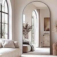 Vista 16 de Espejo arqueado de longitud completa, espejo de suelo con soporte, espejo grande de 18 x 58 pulgadas, espejo de pared de longitud completa, espejo