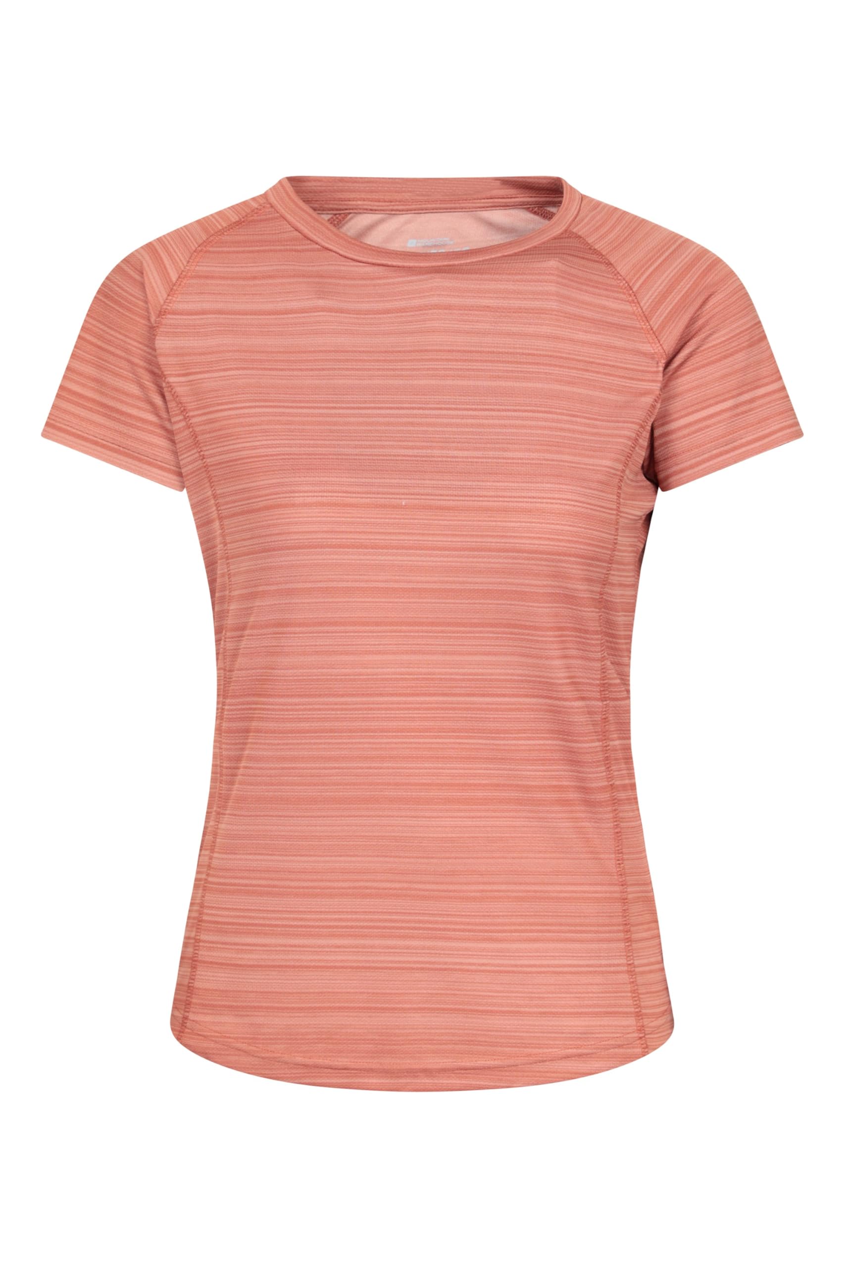 Mountain Warehouse Women's Burnt Orange 'Endurance' Striped Short Sleeve T-Shirt Quick Dry Lightweight T-Shirt In | Size: 12