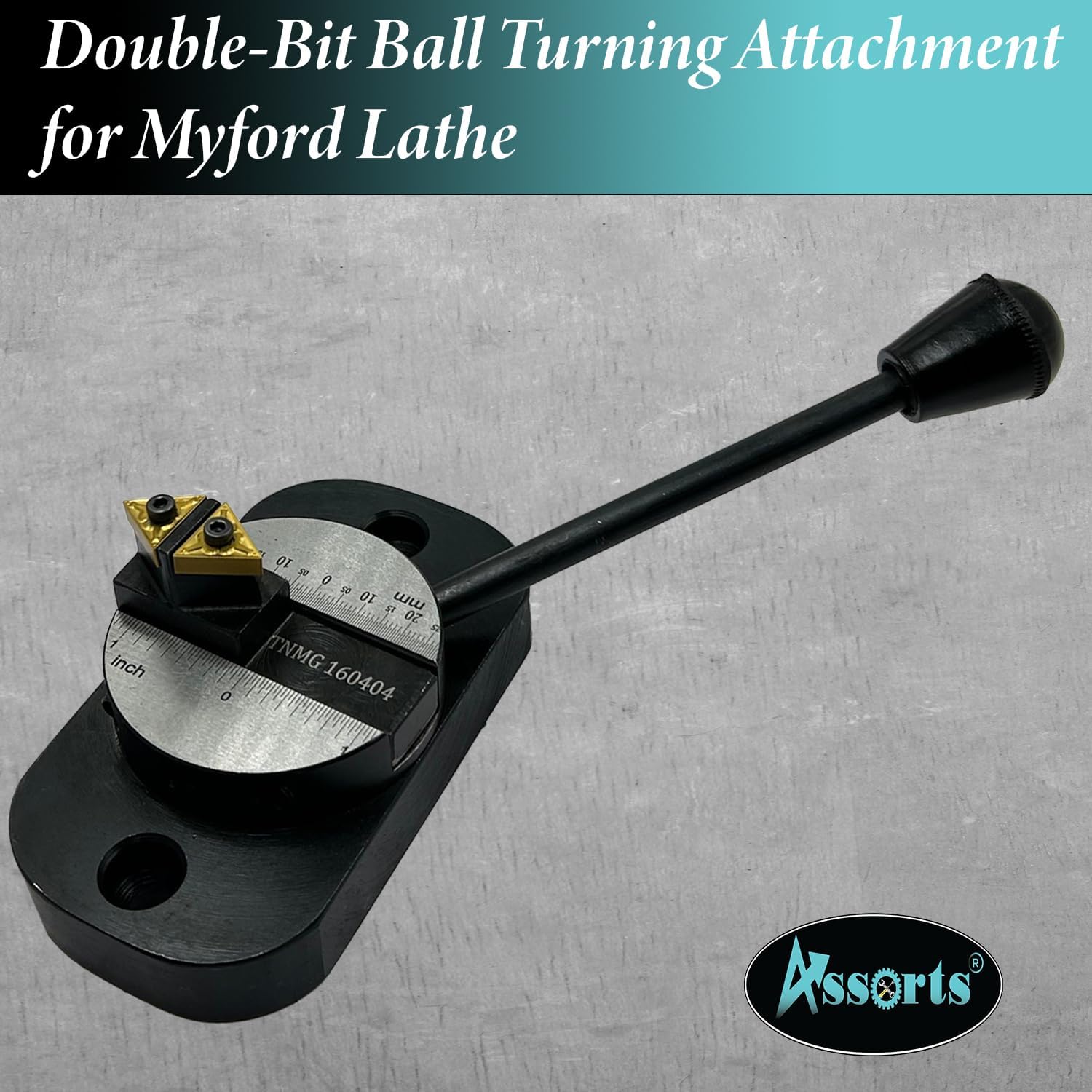Lathe Ball Turning Attachment -Oval Base with Size Scale-Double Bit | Convex & Concave Metal Sphere Radius Turning Tool Fits Myford & Similar Lathes Precision Metalworking Lathe Accessory