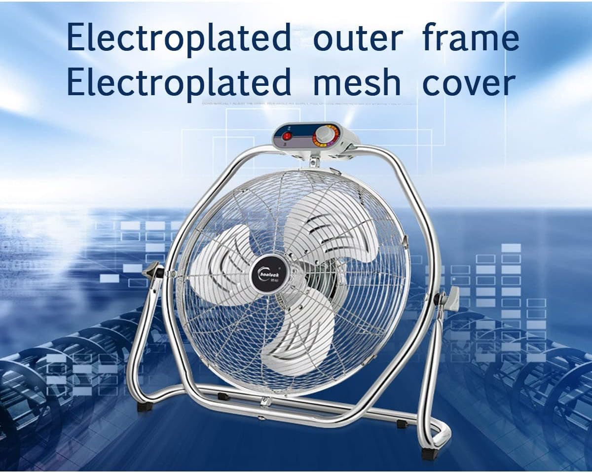 Ventilador de suelo industrial resistente con flujo de aire de alta velocidad para garaje, comercial y uso residencial